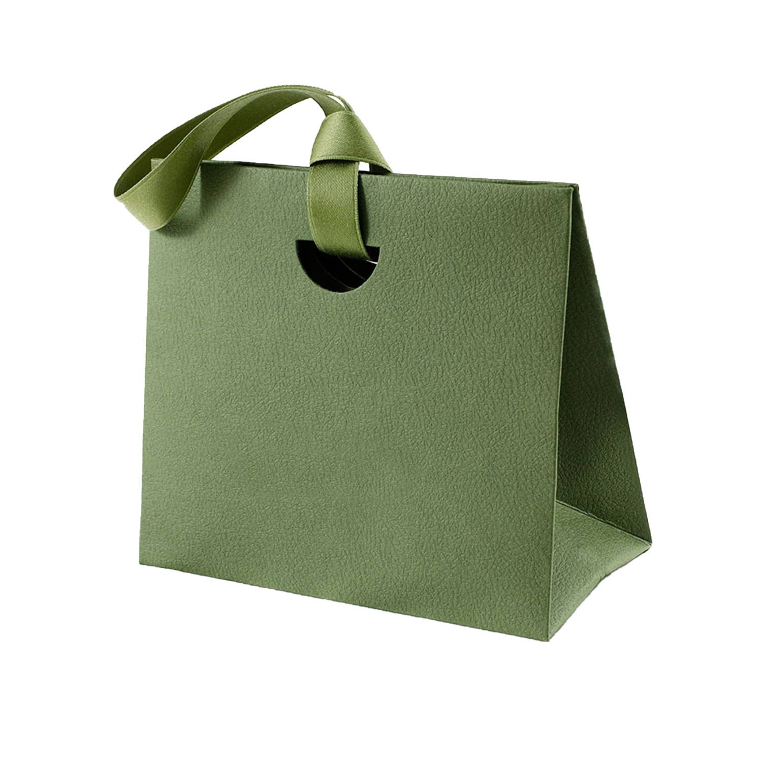 Colorful Paper Gift Tote Bags W/ Handheld Ribbon 14
