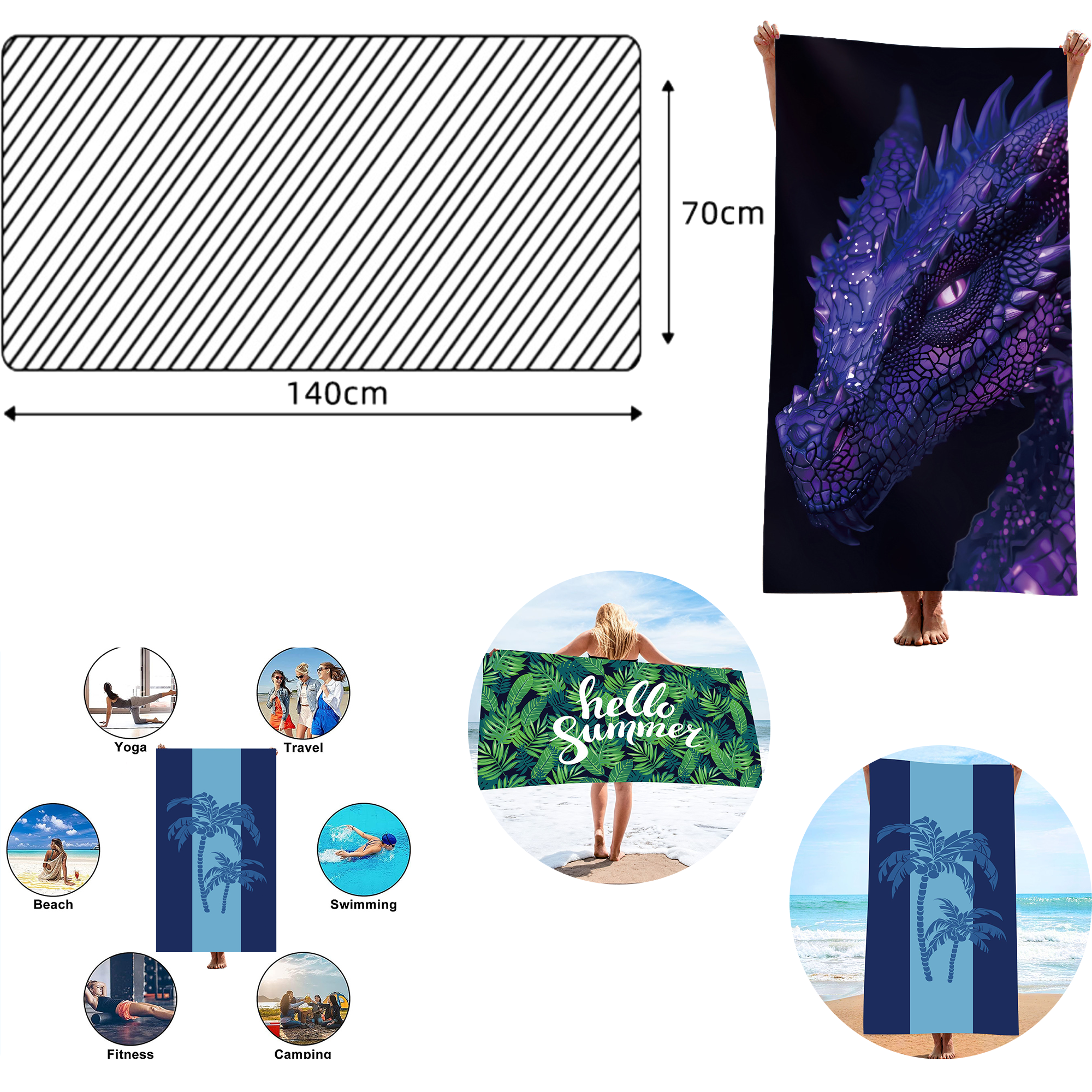 MOQ 10pcs Summer Fluffy Logo Beach Towel 3