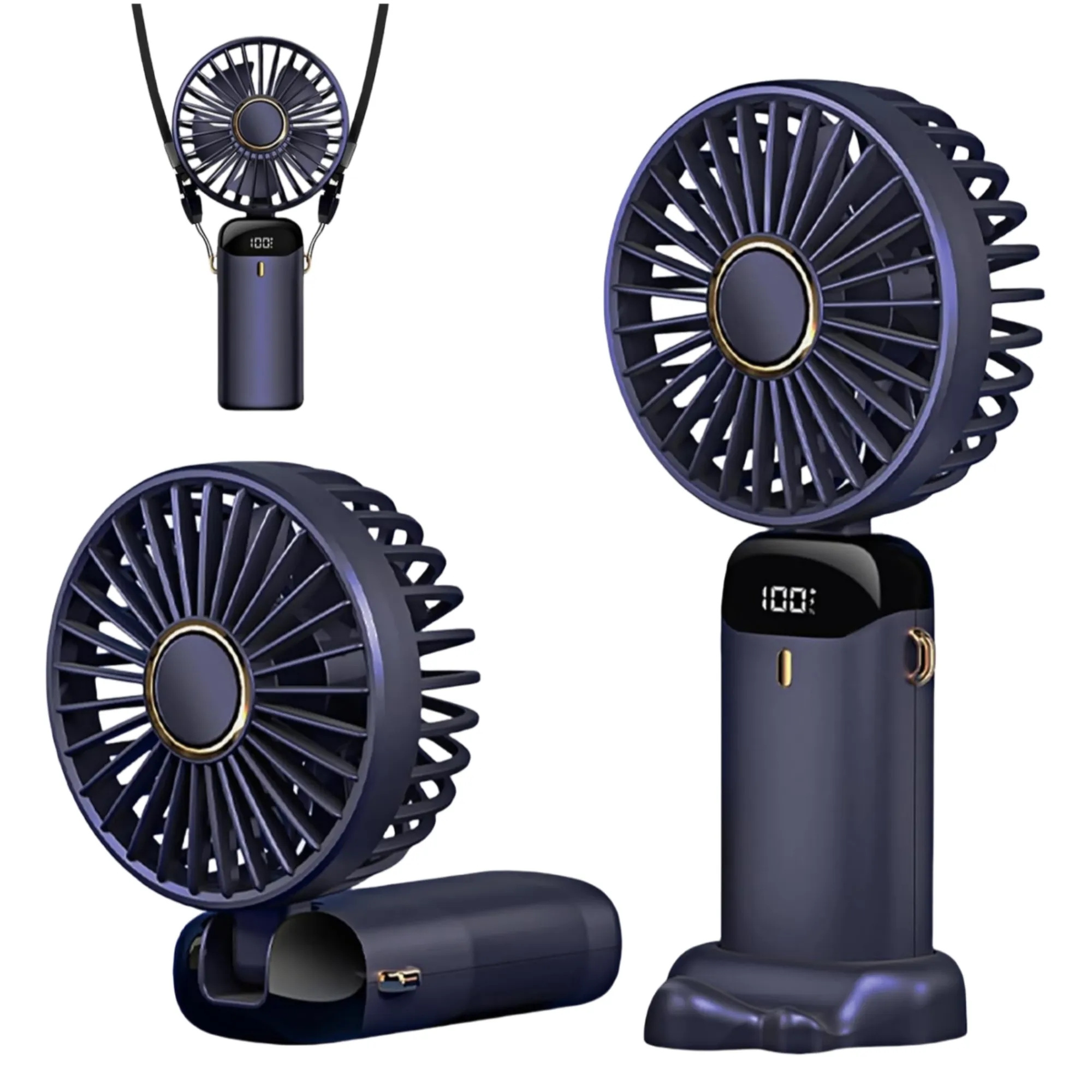 Portable LED Display Rechargeable Handheld Fan 7