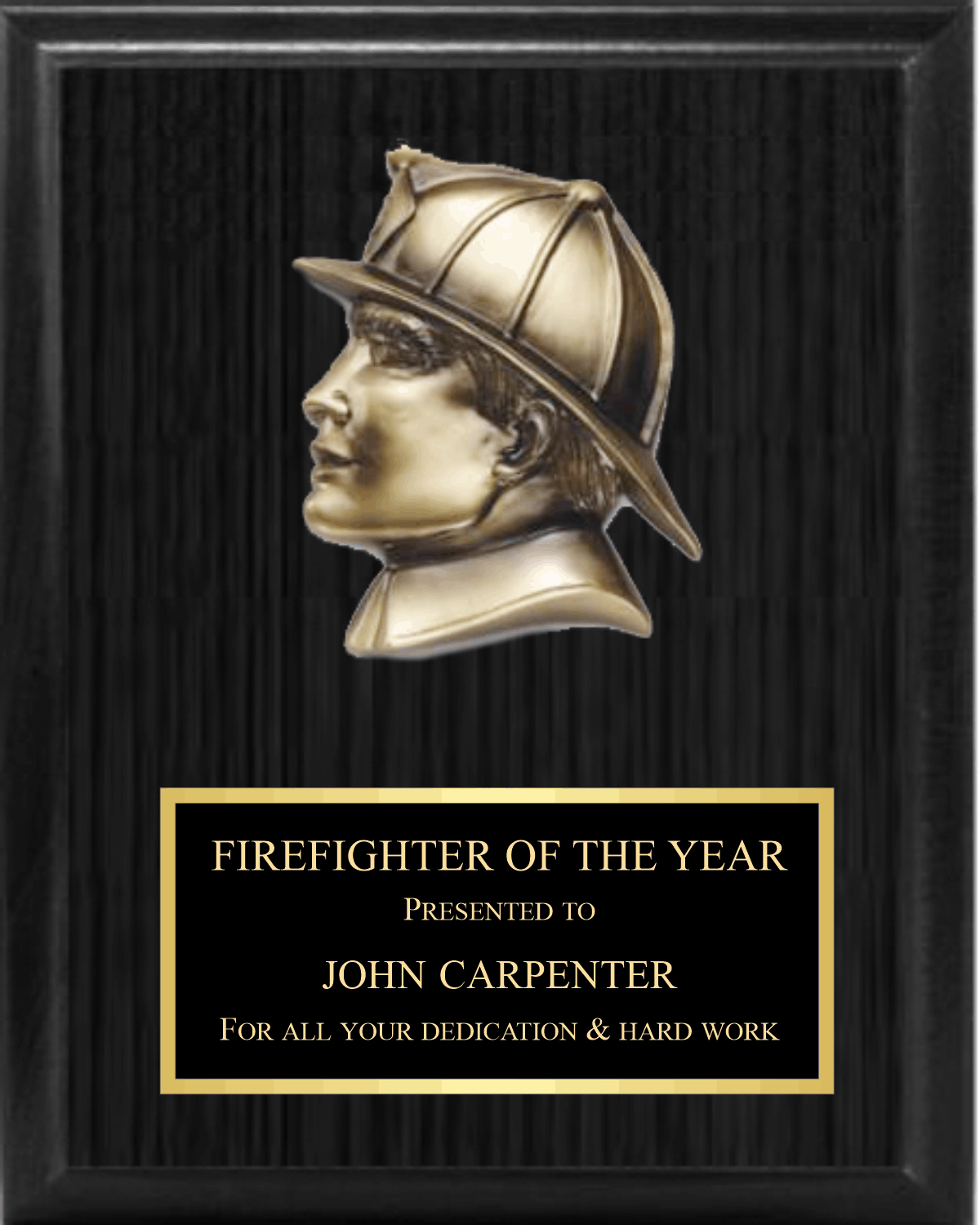 5" Fireman Profile On Plaque 4