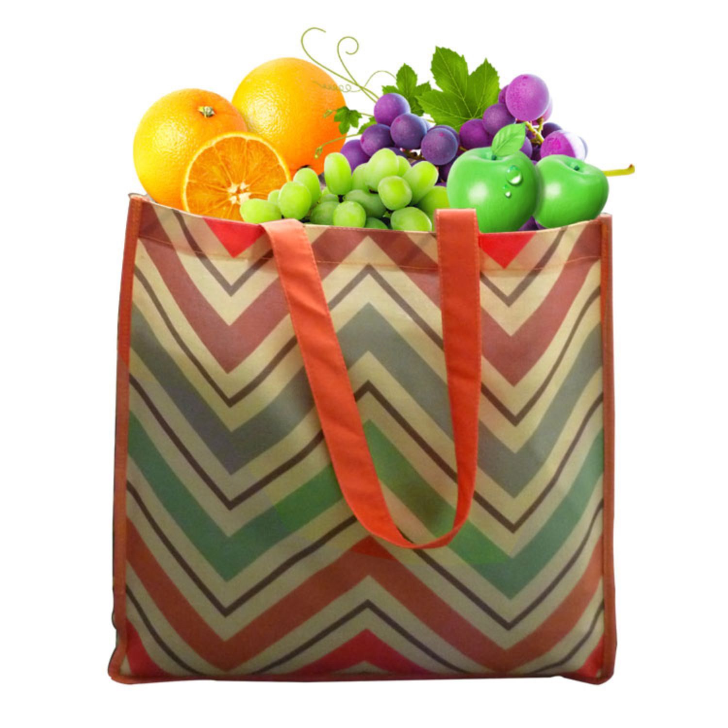 13"x 13"x 5" Gusset Cotton Tote Bags Full Color Grocery Bag 2