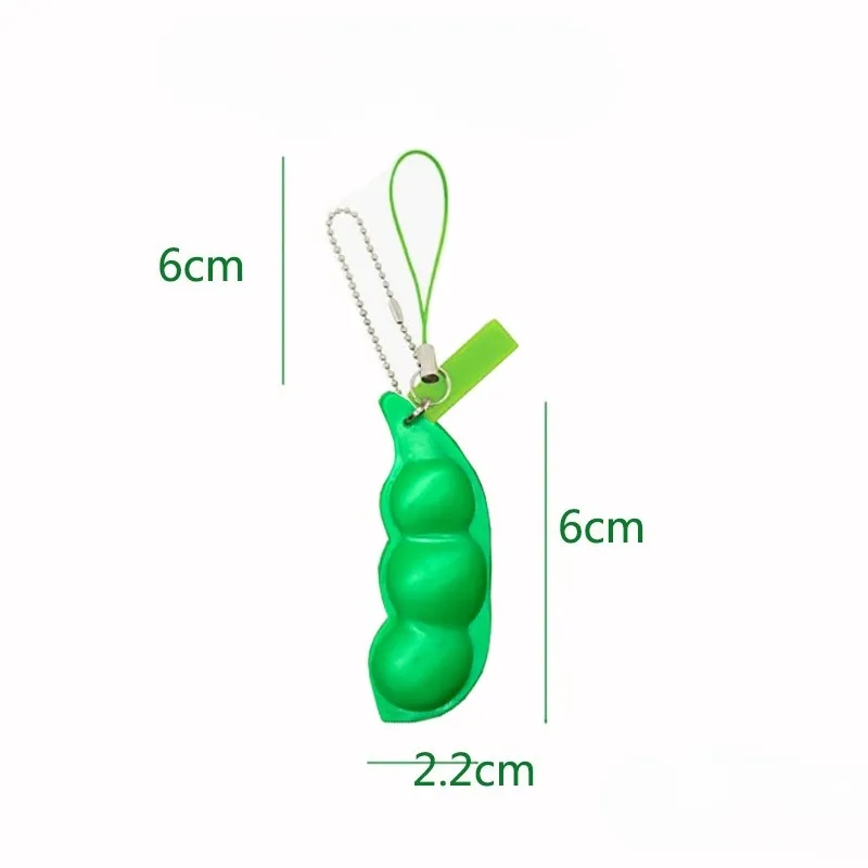Squeeze Beans Keychain Squishy Pea Pod Stress Toy 7