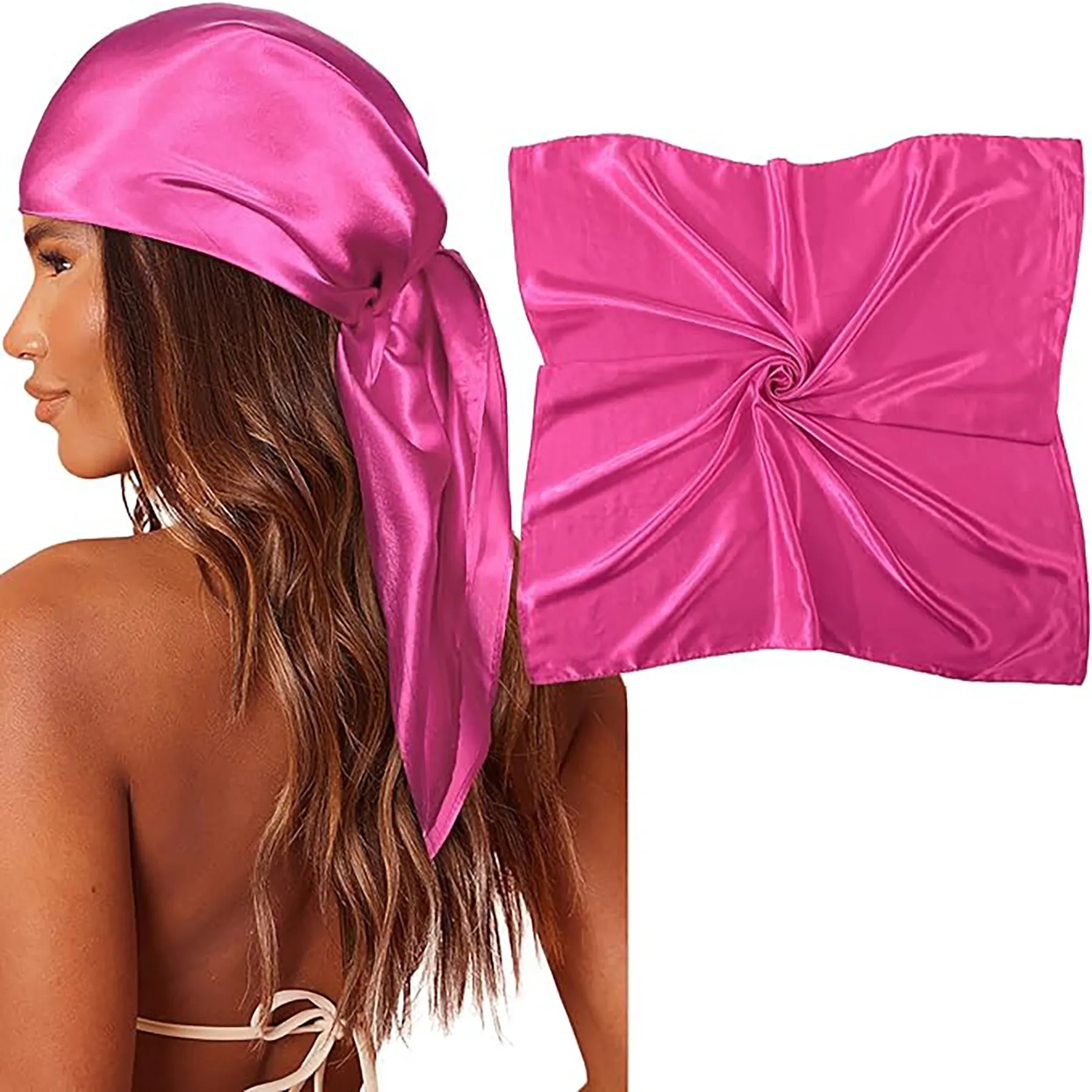 35" Large Square Silk Bandana 7
