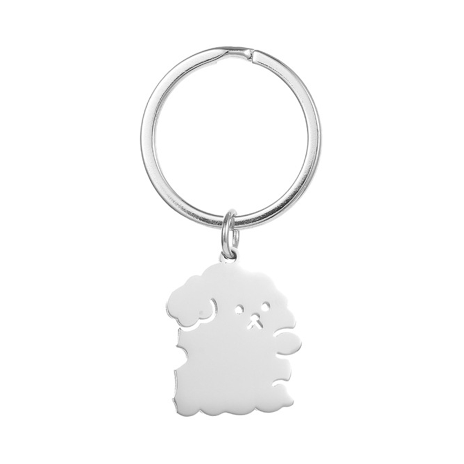 Dog Shape Stainless Steel Keychain 3