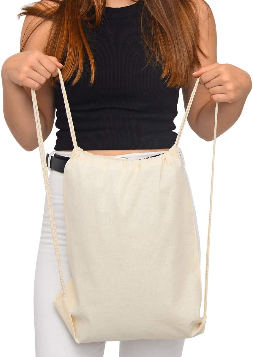 Drawstring Gym Sack Canvas Cinch Sport Pack for Men and Women 8