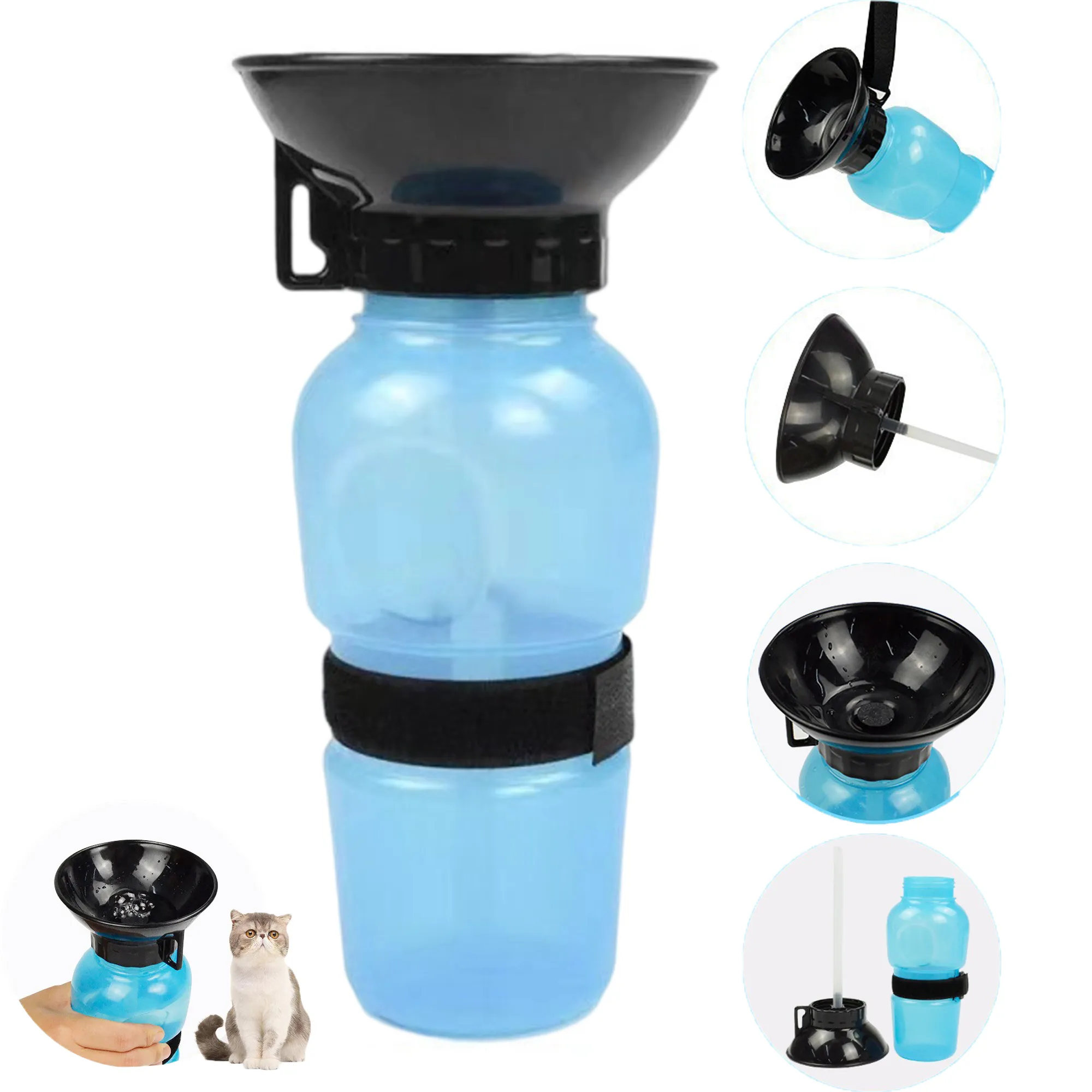 Portable Pet Water Bottle with Drinking Tray 6