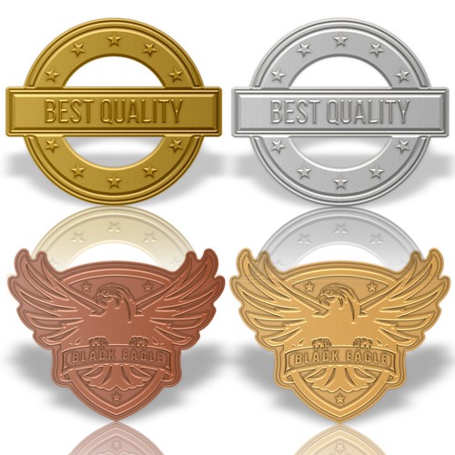 Die Struck Zinc Alloy Lapel Pin With Shiny Plating - Silver, Gold, Copper, Bronze 2