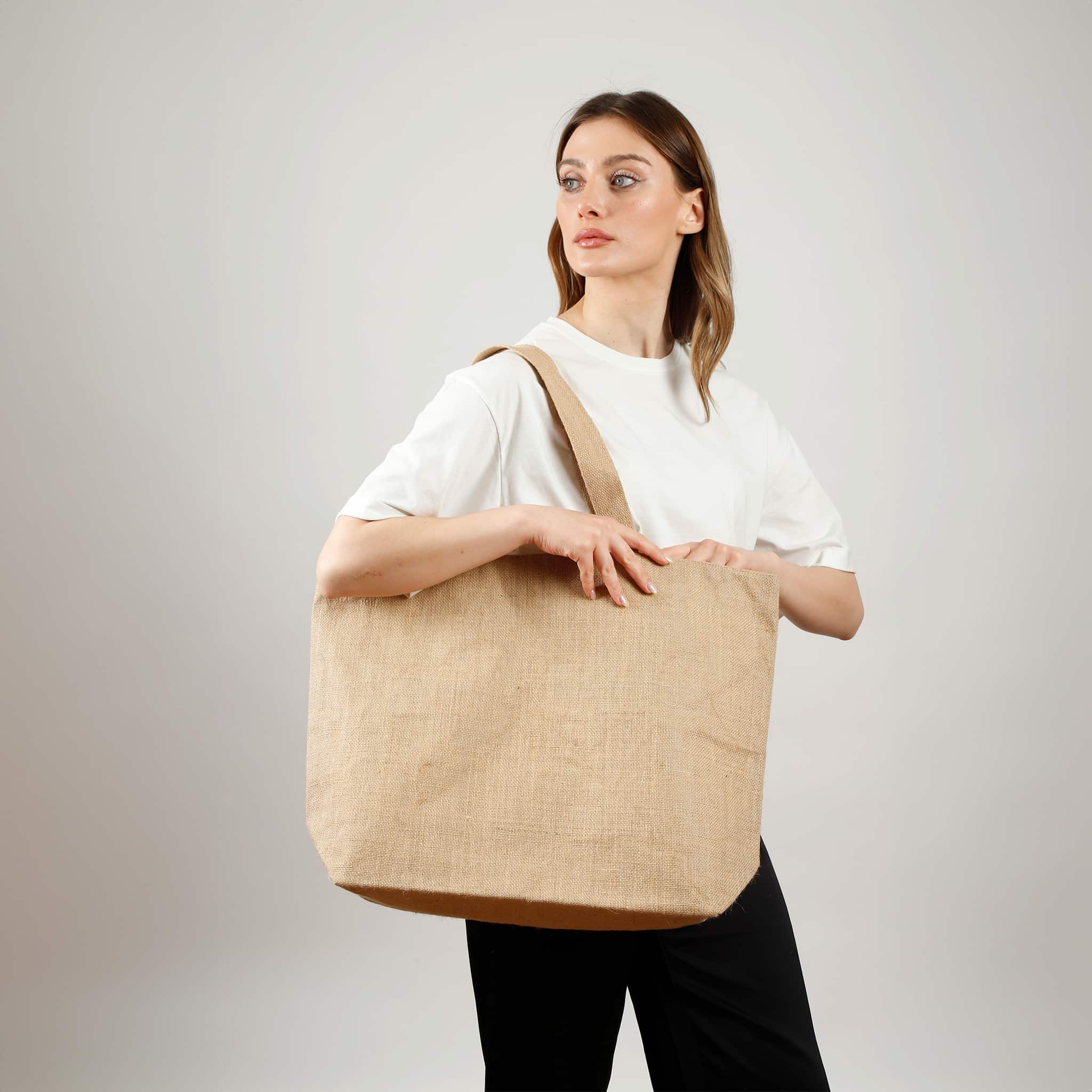 Jumbo Versatile Jute Tote Bag, custom tote bag with logo imprint 7