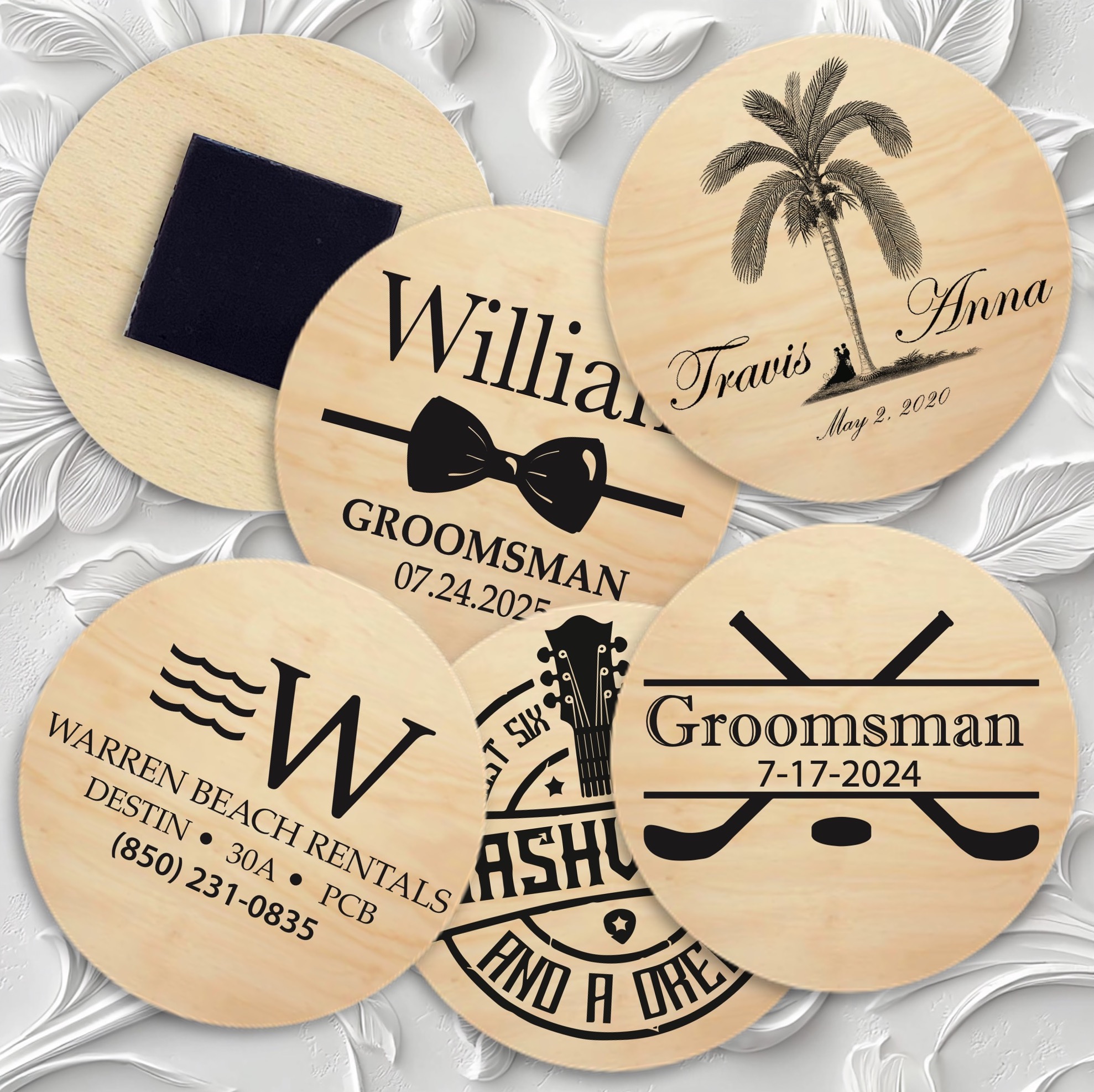 2" Round Wooden Magnet 2