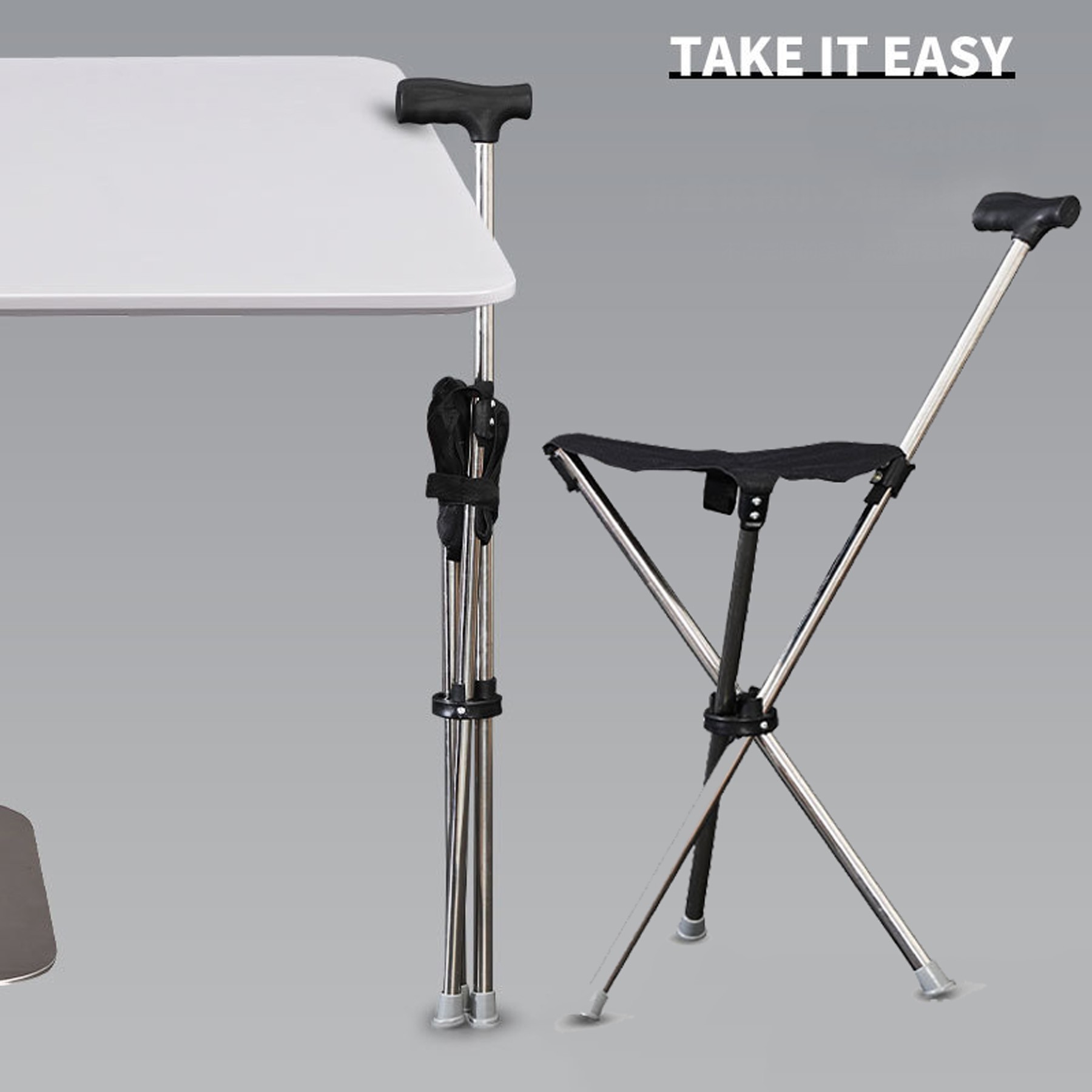 Foldable Walking Cane With Seat 2