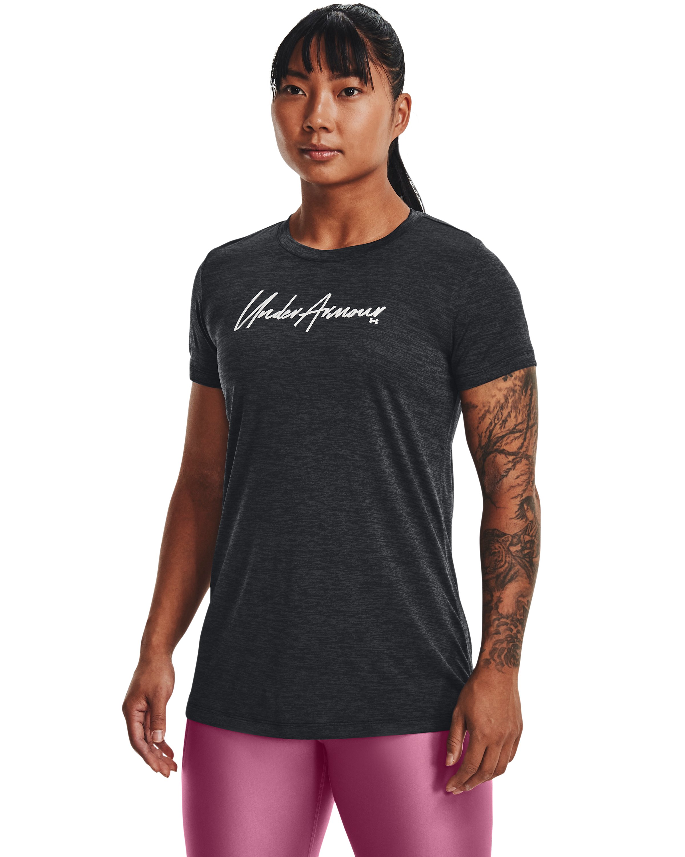 Women's UA Tech Twist Script Wordmark Short Sleeve 7