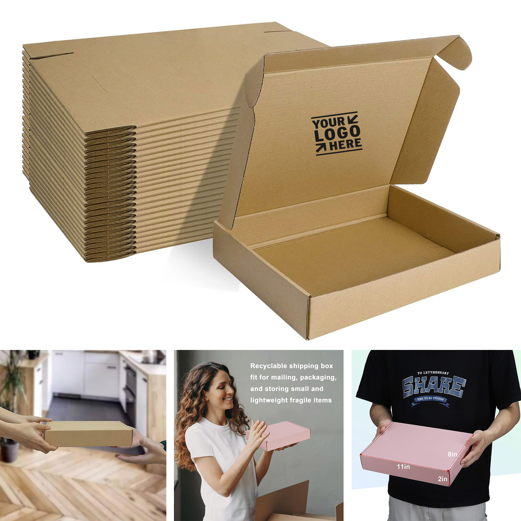 Small Mailer Corrugated Cardboard 11x8x2 Inches Shipping Packing Box 2