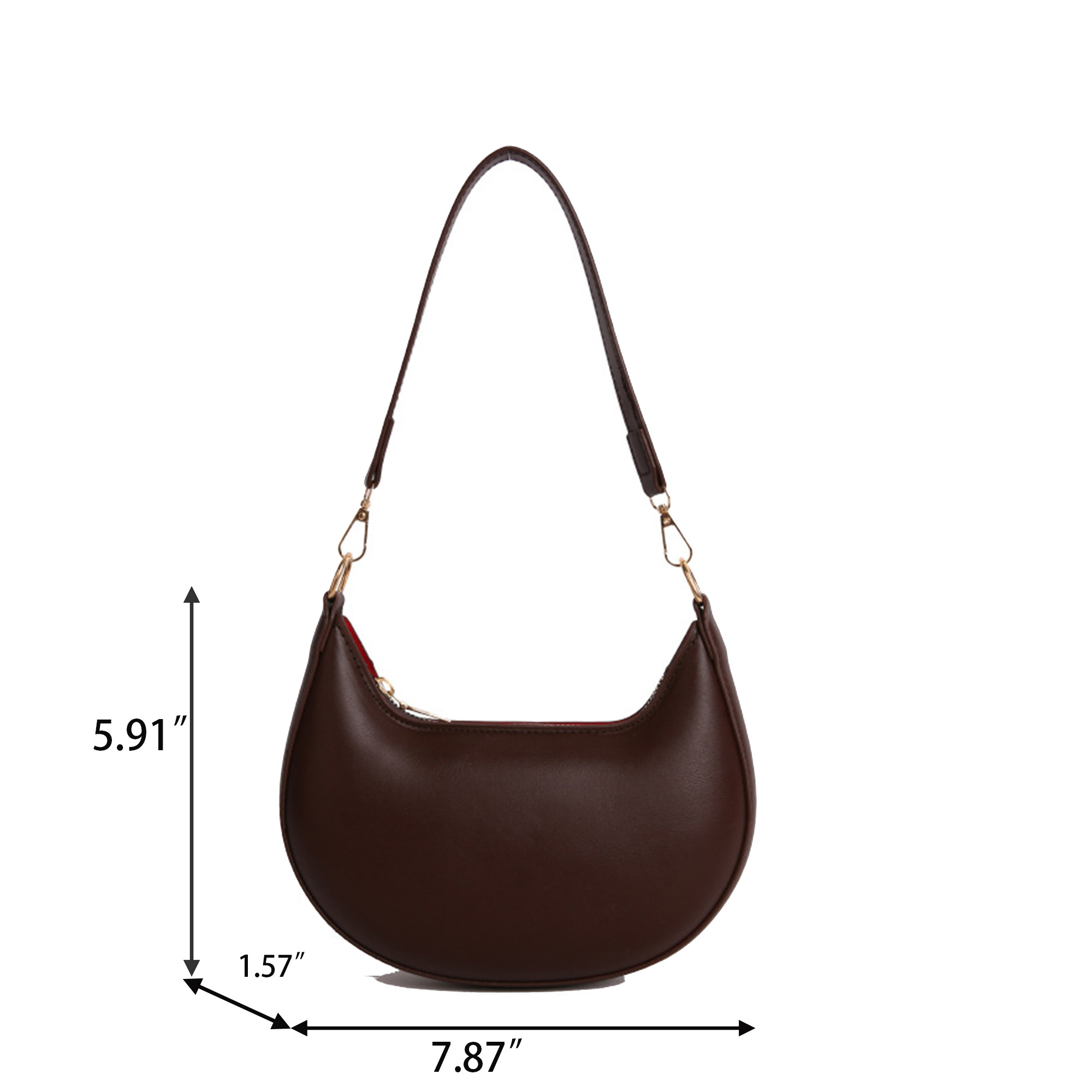 PU Leather Crescent Hobo Purses 4