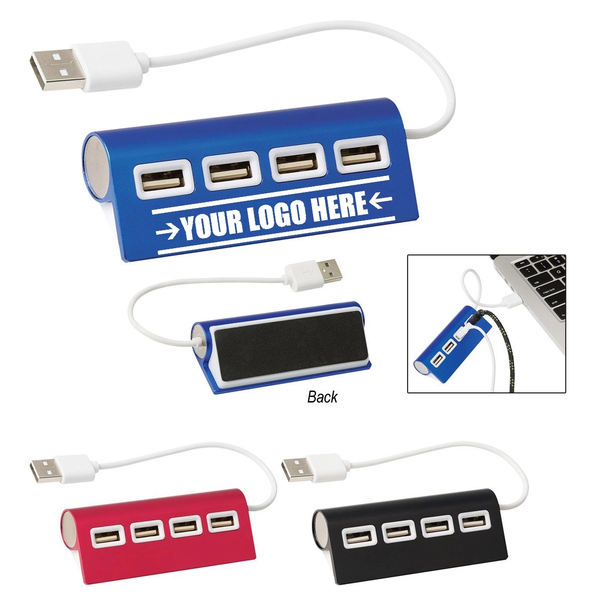 4-Port Aluminum Wave Usb Hub 3