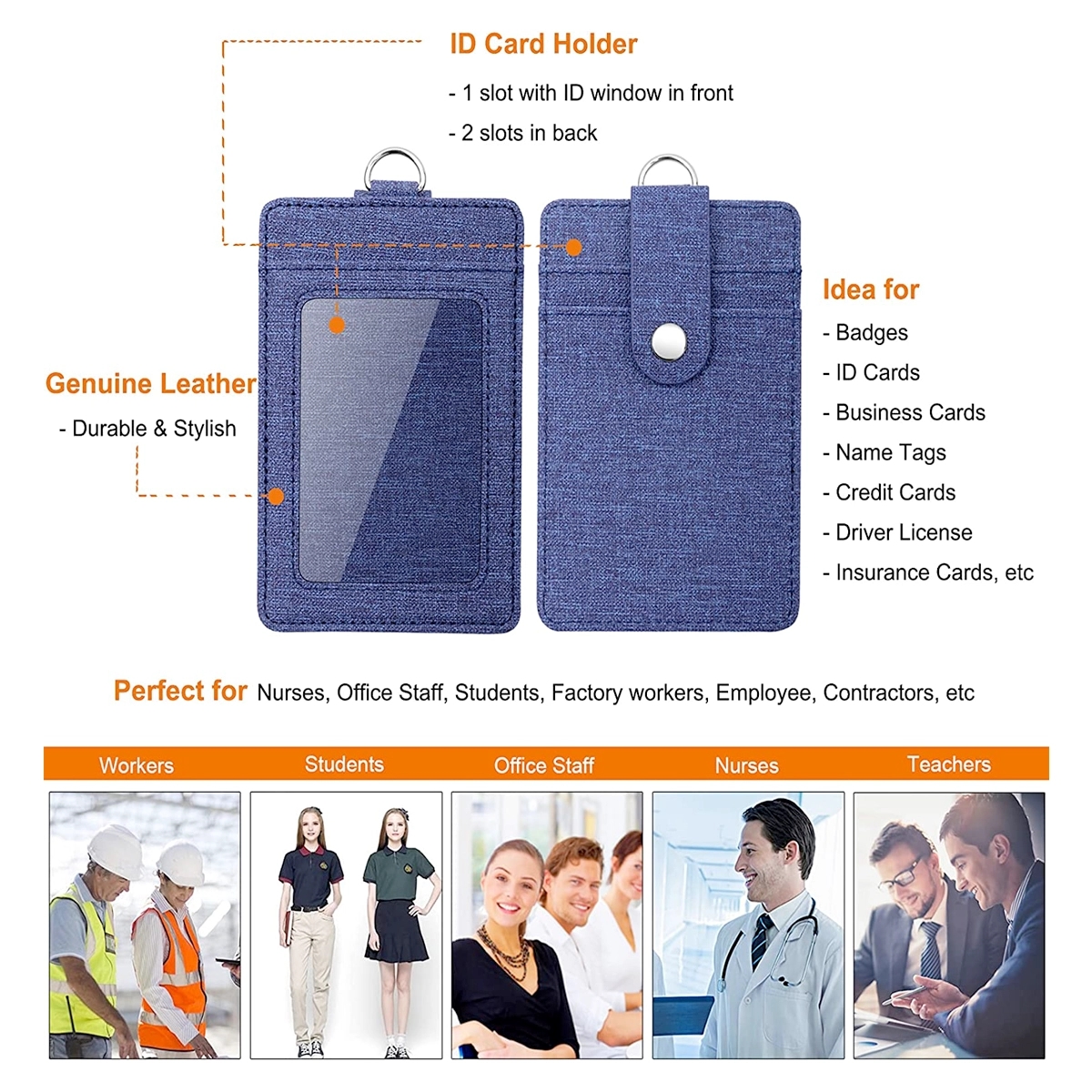 Work Badge Card Cover With Retractable Lanyard 3