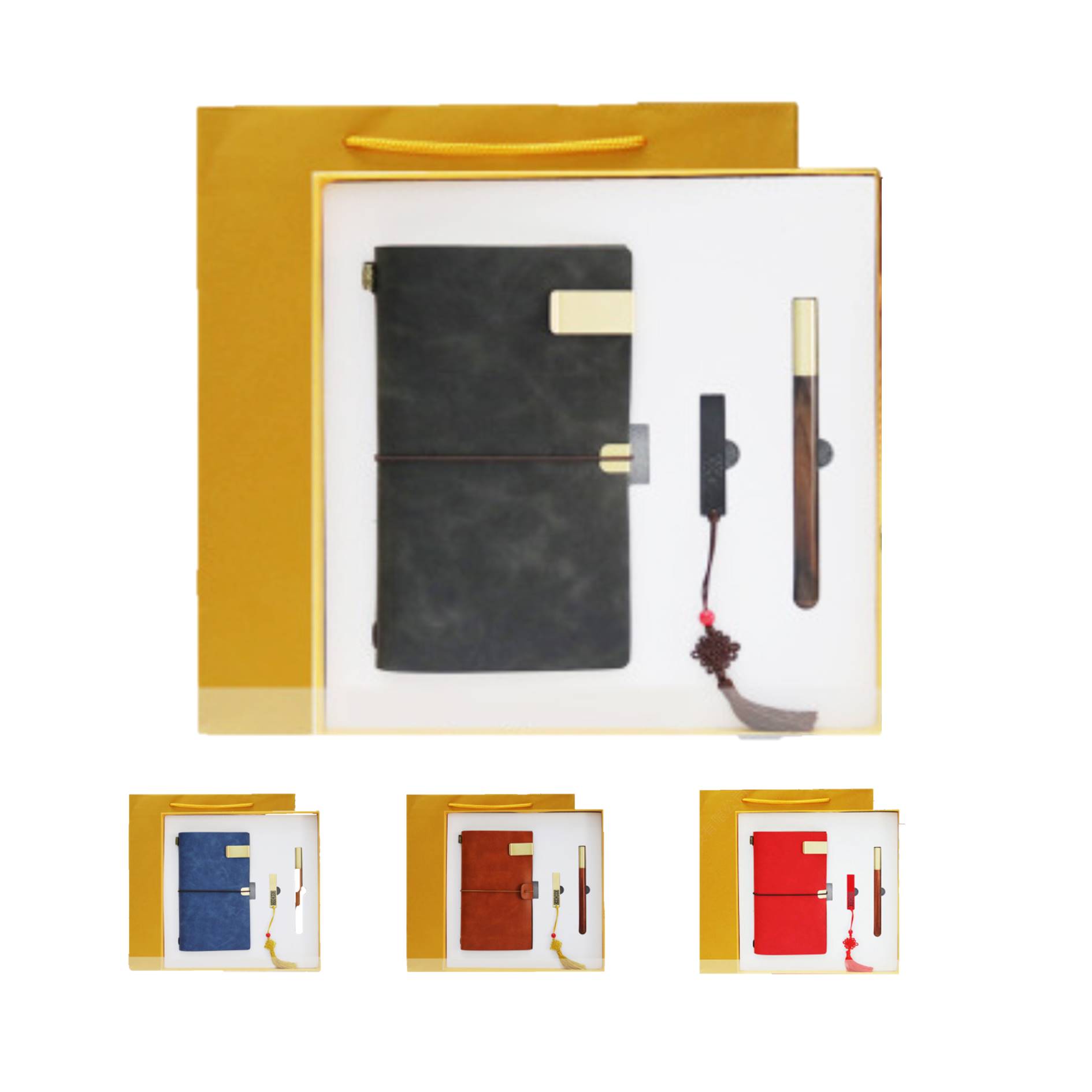 Chinese Style Business Gift Set Usb Drive Notebook Pen 3