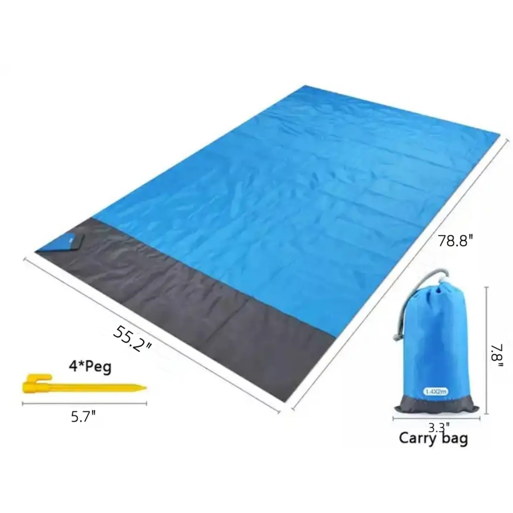 Waterproof Beach Mat Foldable Picnic Blanket With A Pouch 6