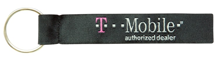 Woven Rectangle-Shaped Key Fob w/ Black Backing & Split Ring - "Elite" Weave