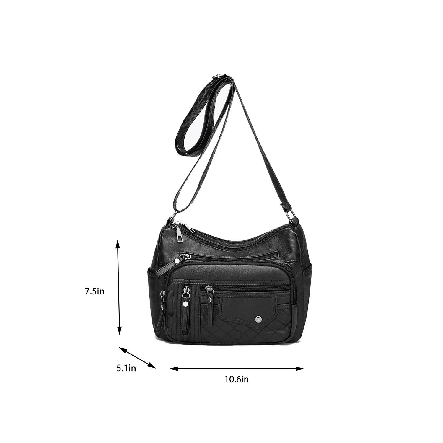 Fashion Multi Zipper Crossbody Bag 1