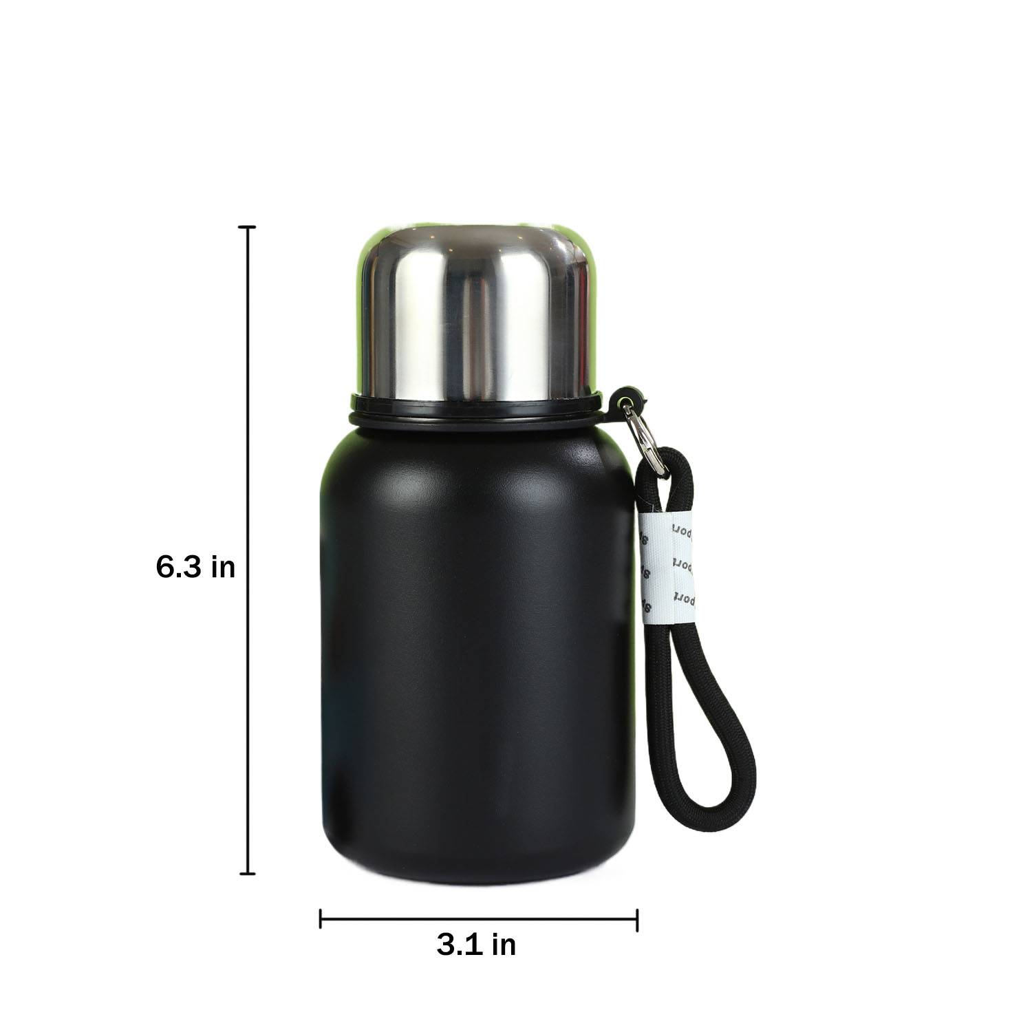 16oz Portable Stainless Steel Insulated Bottle w/ Strap 6