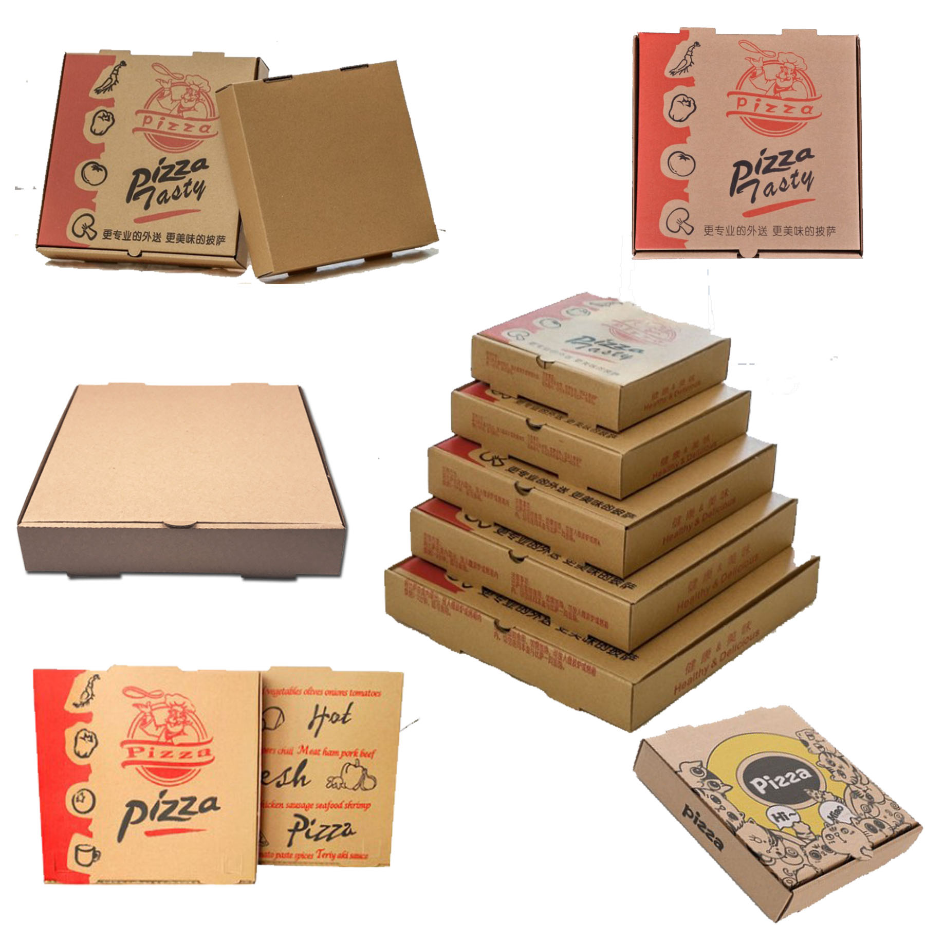 6" Custom Full Color Pizza Box 2