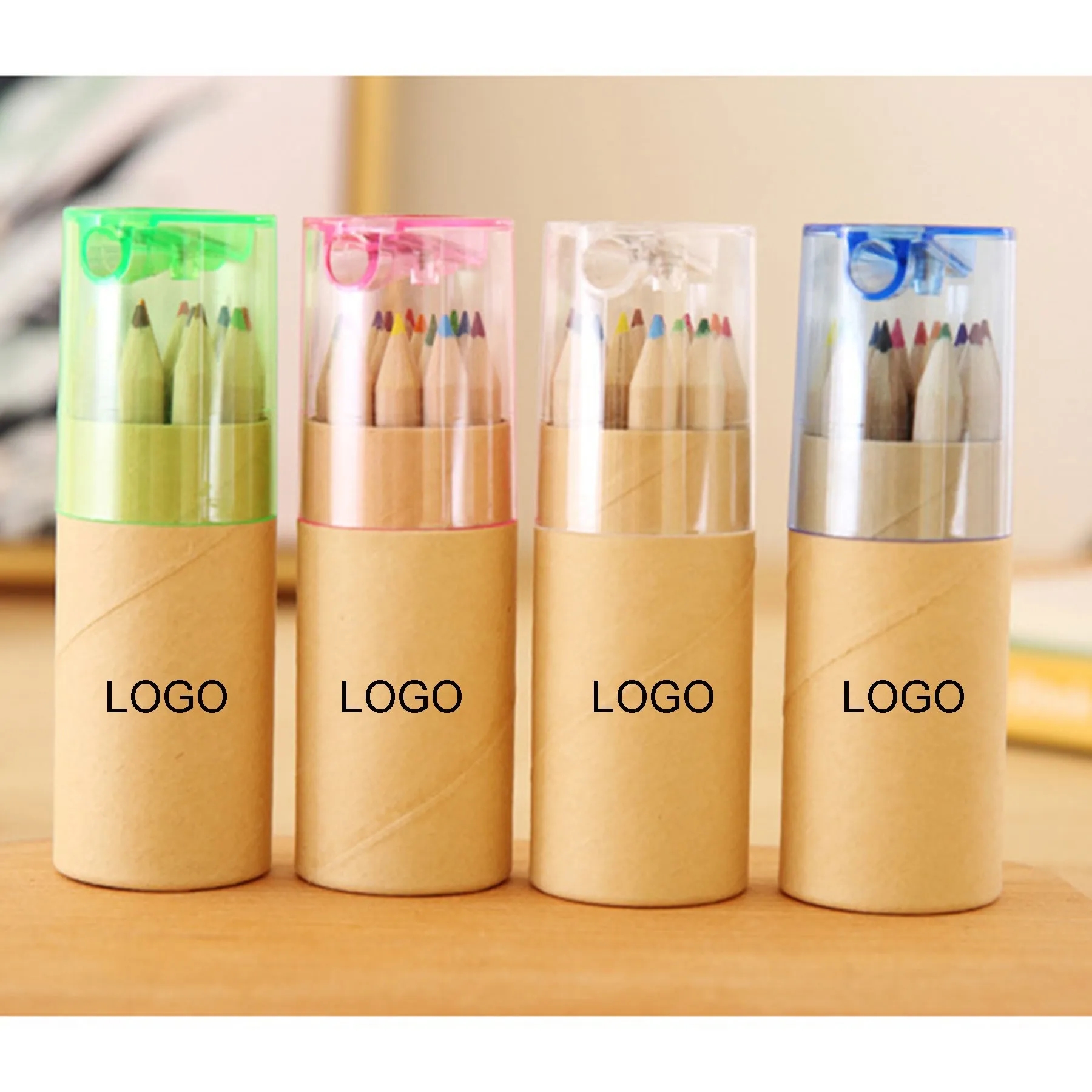 12 Color Pencil in Tube W/Sharpener 6