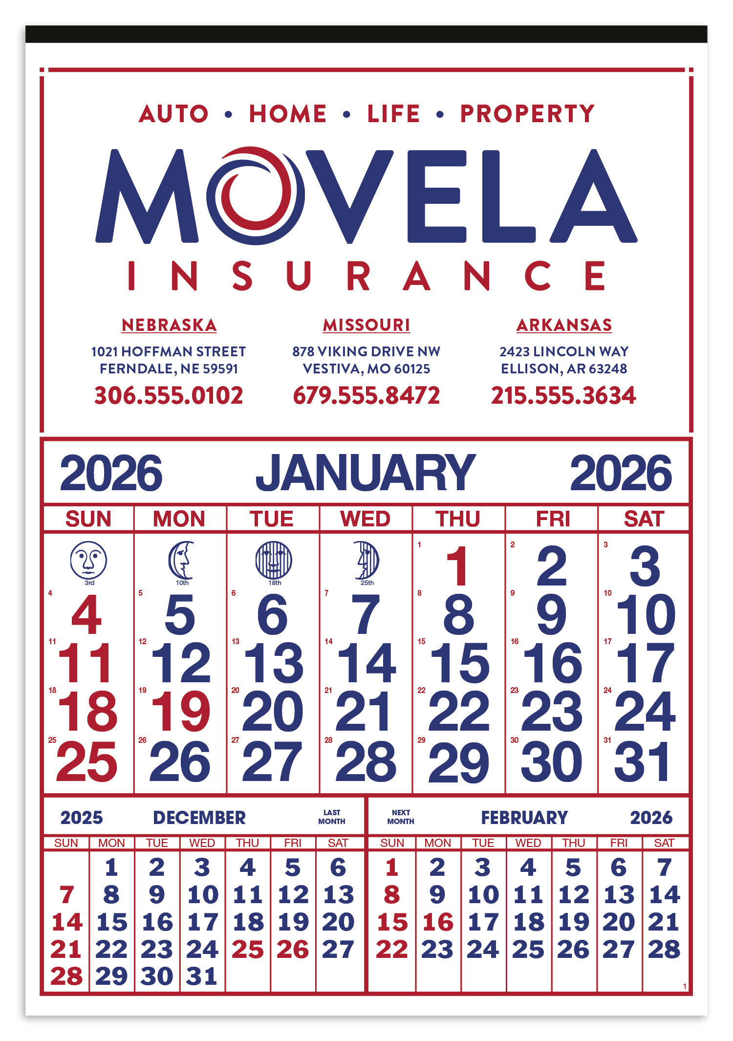 Skinner & Kennedy® Commercial 12-Sheet Calendar 6