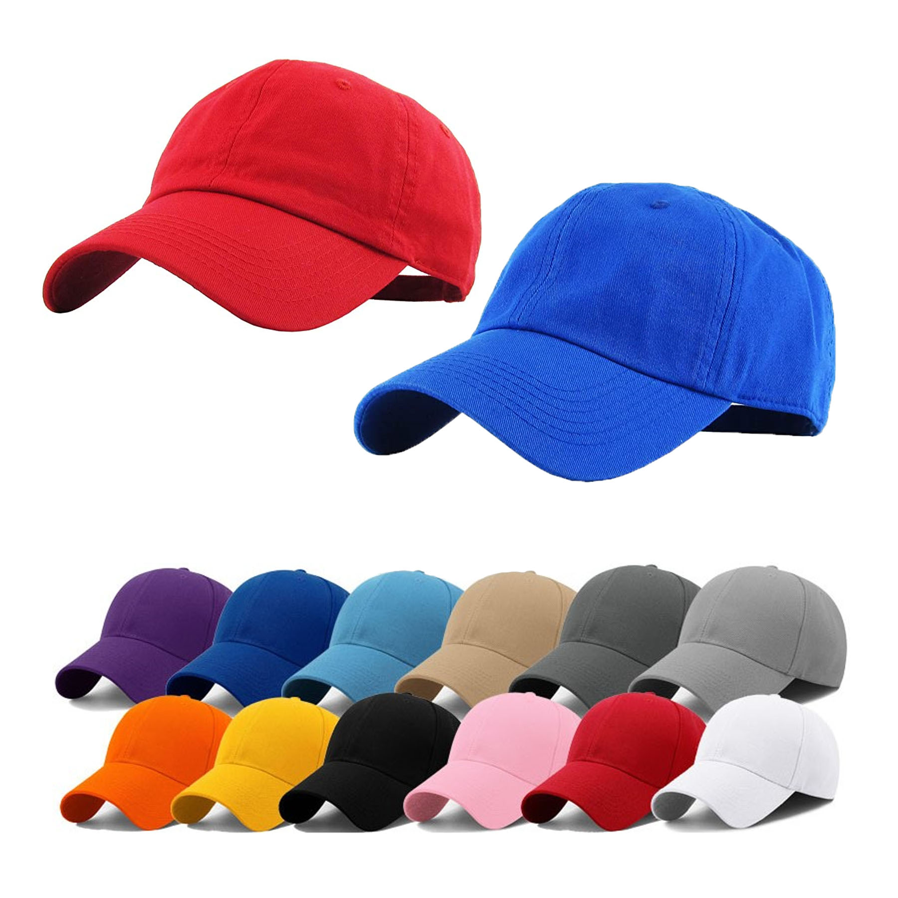 Unisex 6-PC Cotton Twill Adjustable UnconstructedBaseball Cap 3