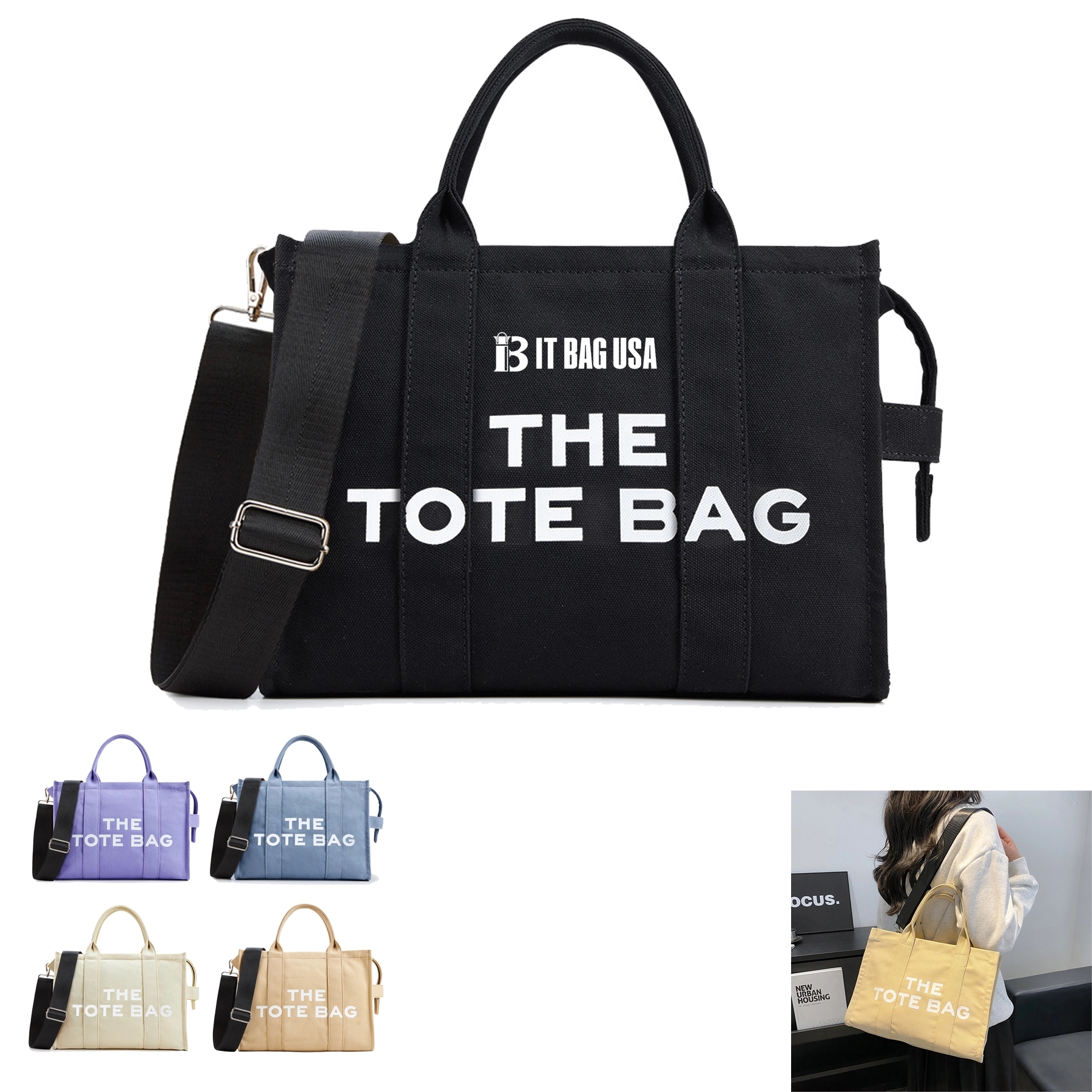 Canvas Tote Bags For Women, custom tote bag with logo imprint 1
