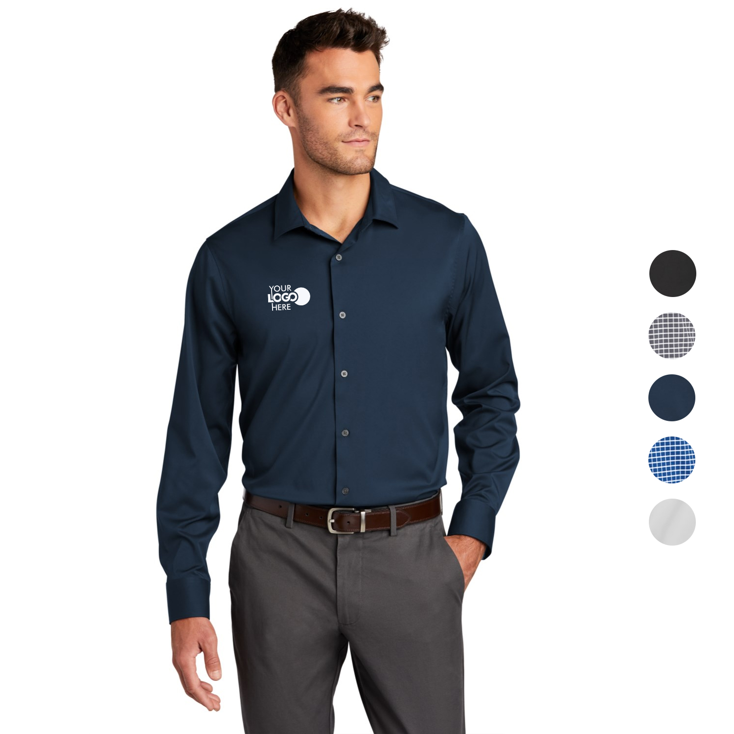 Port Authority City Stretch Shirt w/ Screen Print 3.7 oz. 2