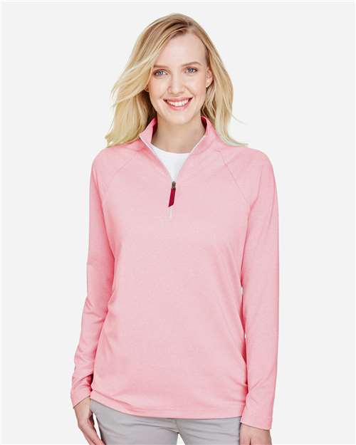 Women's CrownLux Performance® Clubhouse Micro-Stripe Quarter-Zip Pullover - DG480W 7