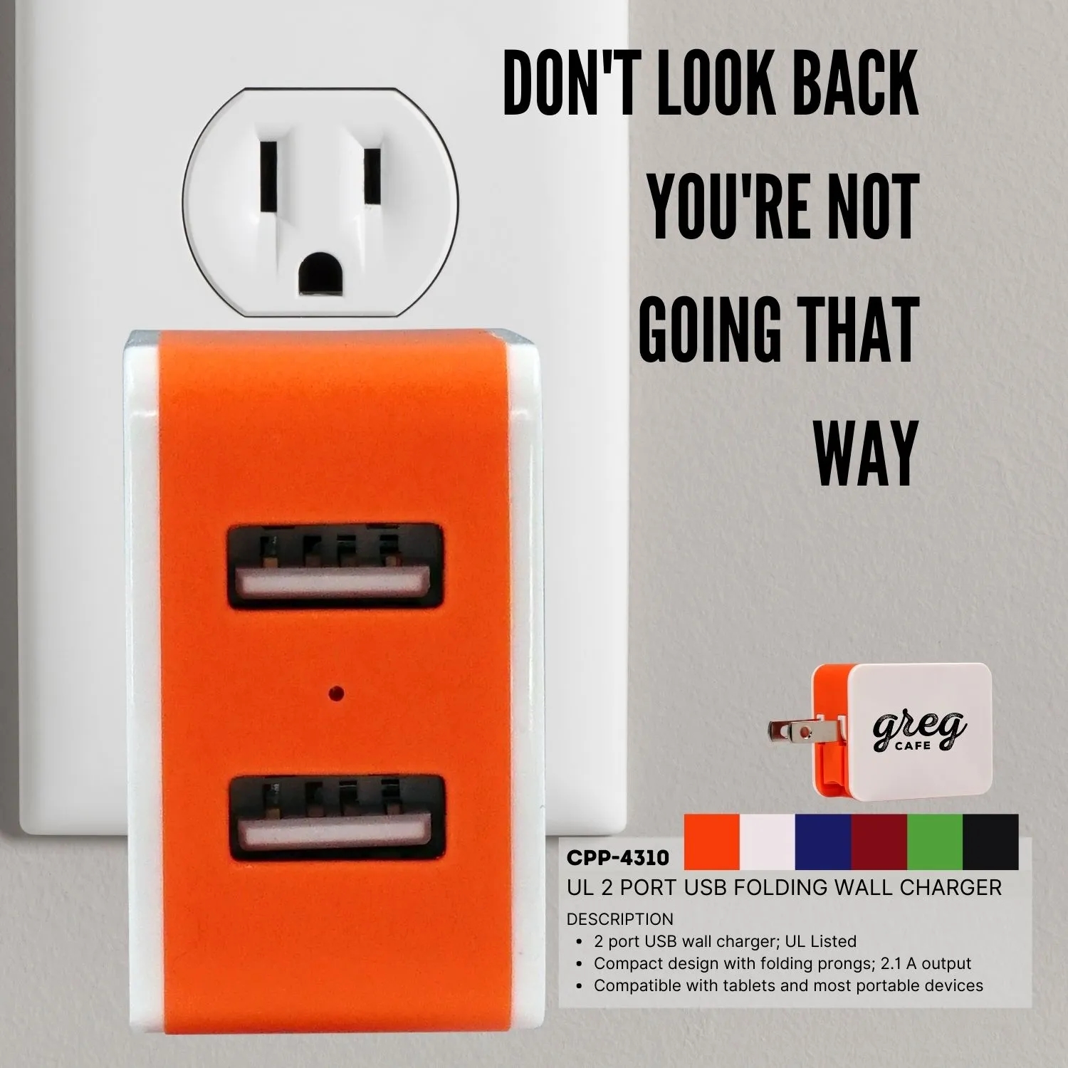 UL 2 Port USB Folding Wall Charger 3