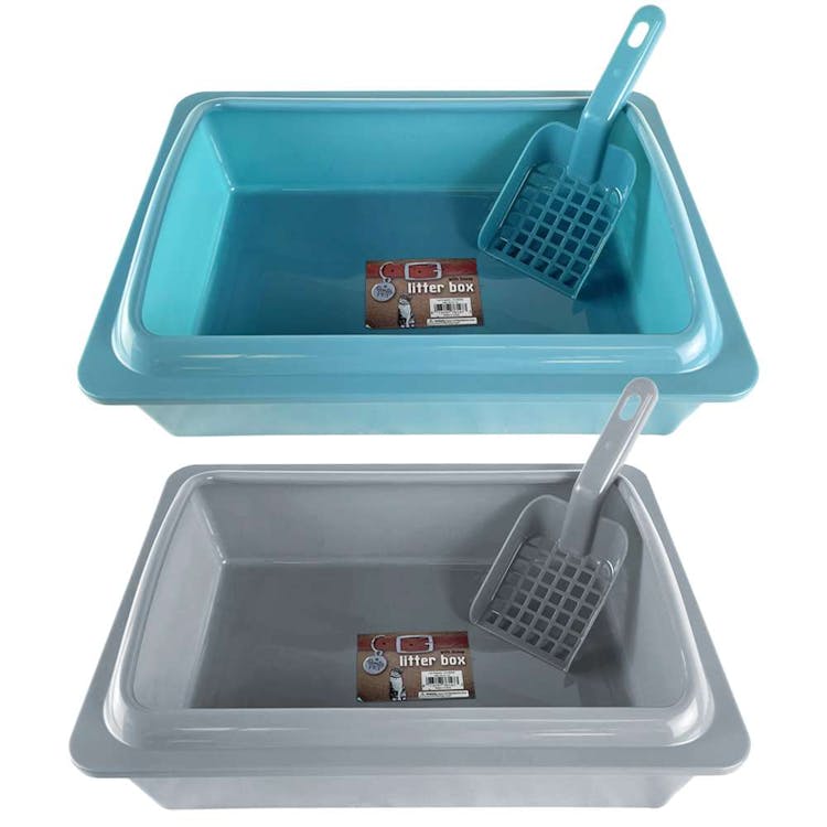 Pet Cat Litter Box with Scoop Assorted 2