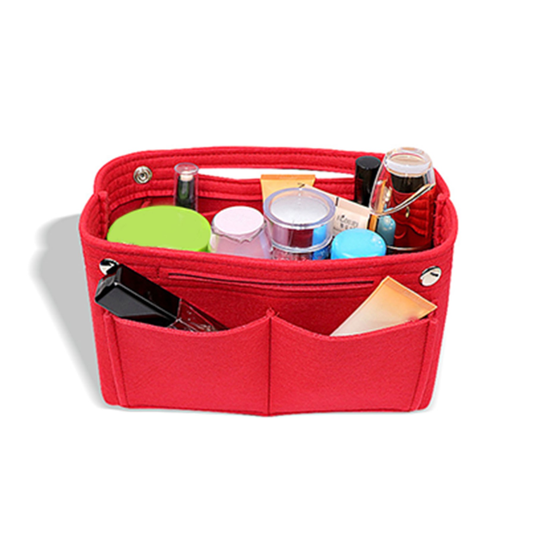 Felt Double Buckle Large Capacity Makeup Bag 9