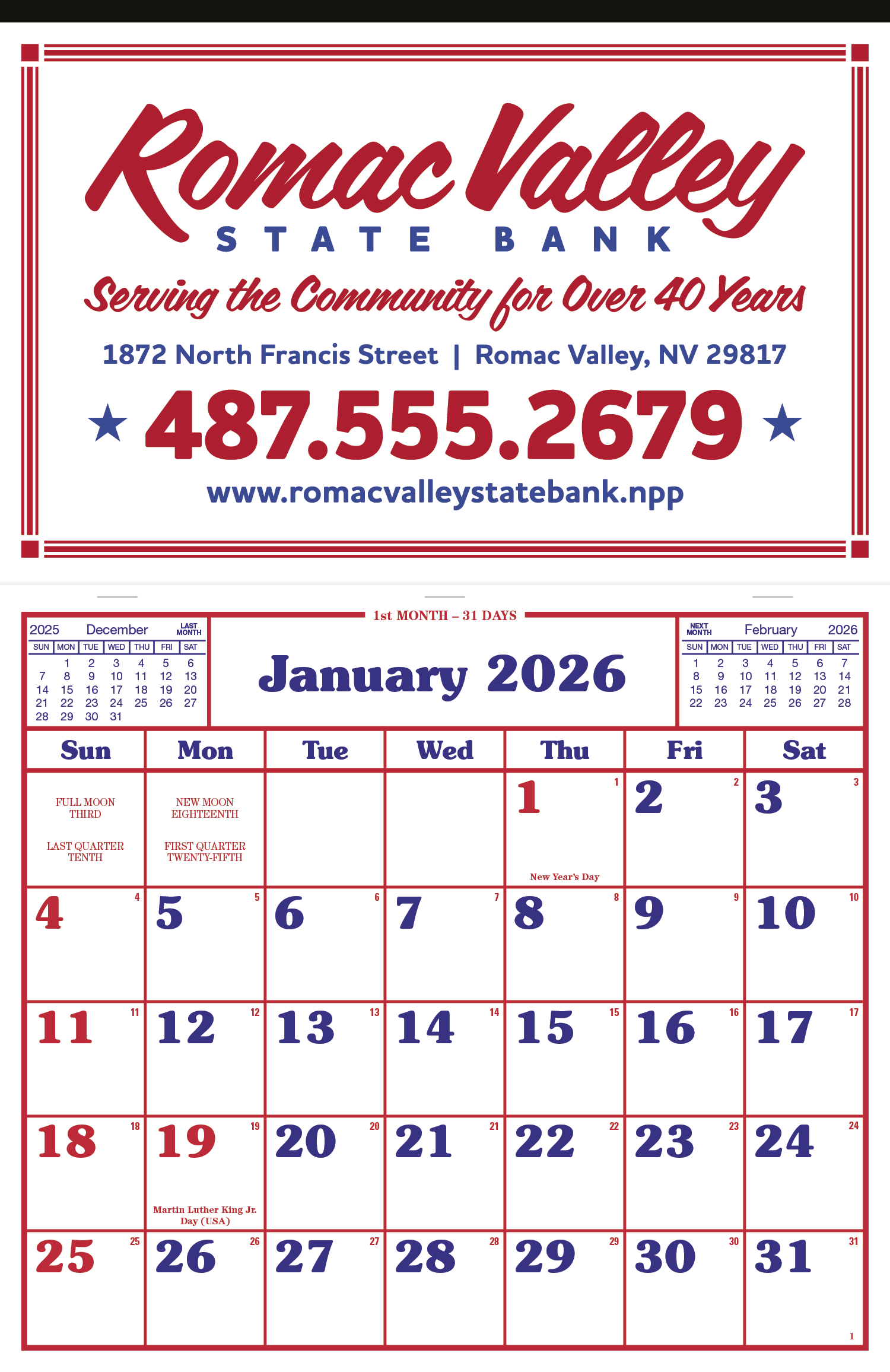 Skinner & Kennedy® Apron Style Calendar 23