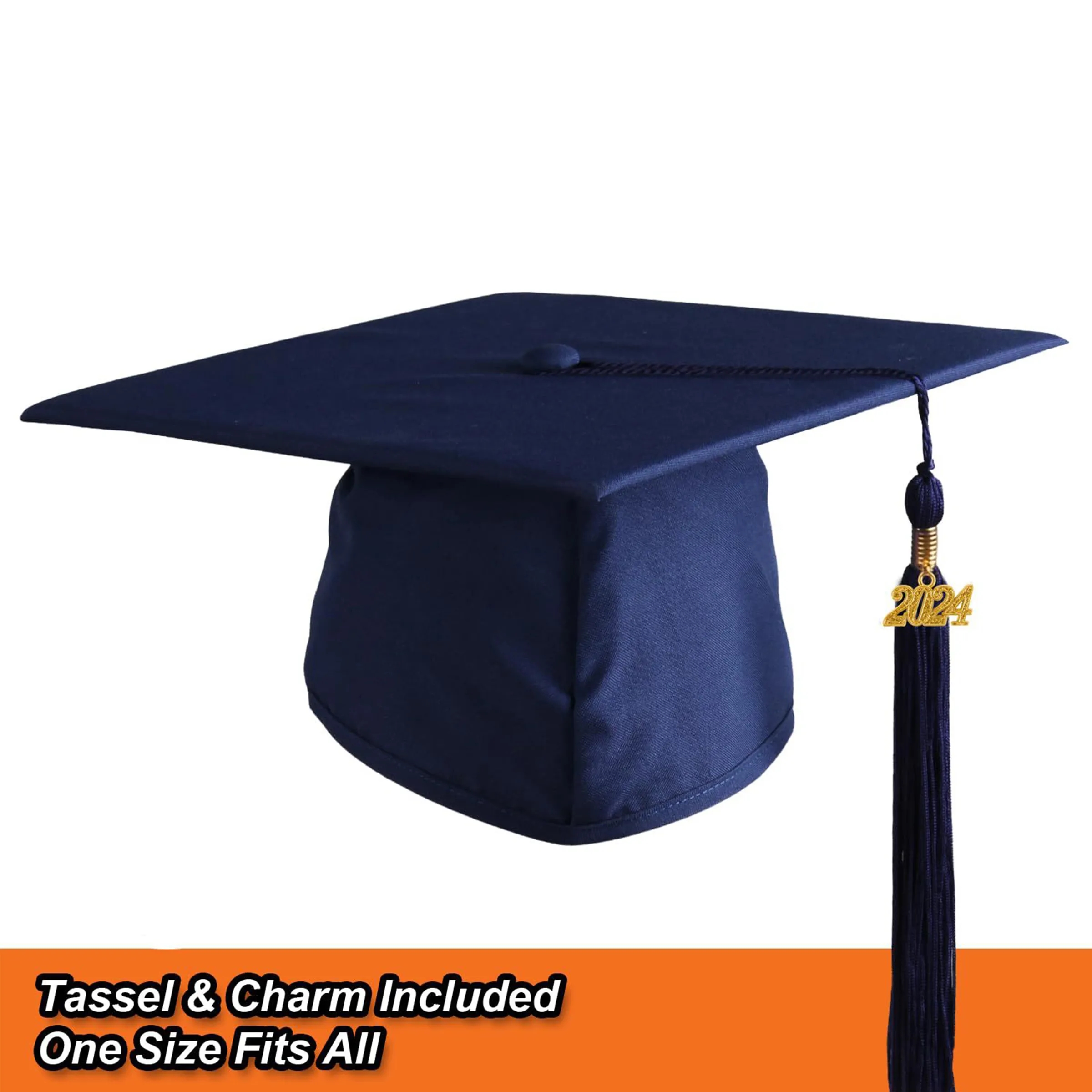 Polyester Matte Graduation Hat And Dress Paired With Tassels 14