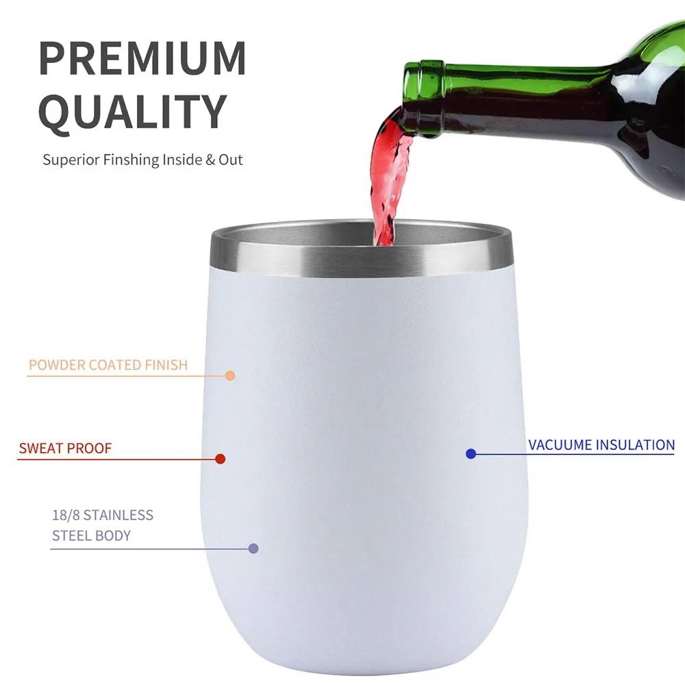 Stainless Steel Wine Tumbler with Lid Insulated Travel Mug 3