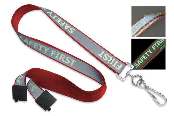 5/8" Glow-In-The Dark Safety Breakaway Lanyard (Red) 1