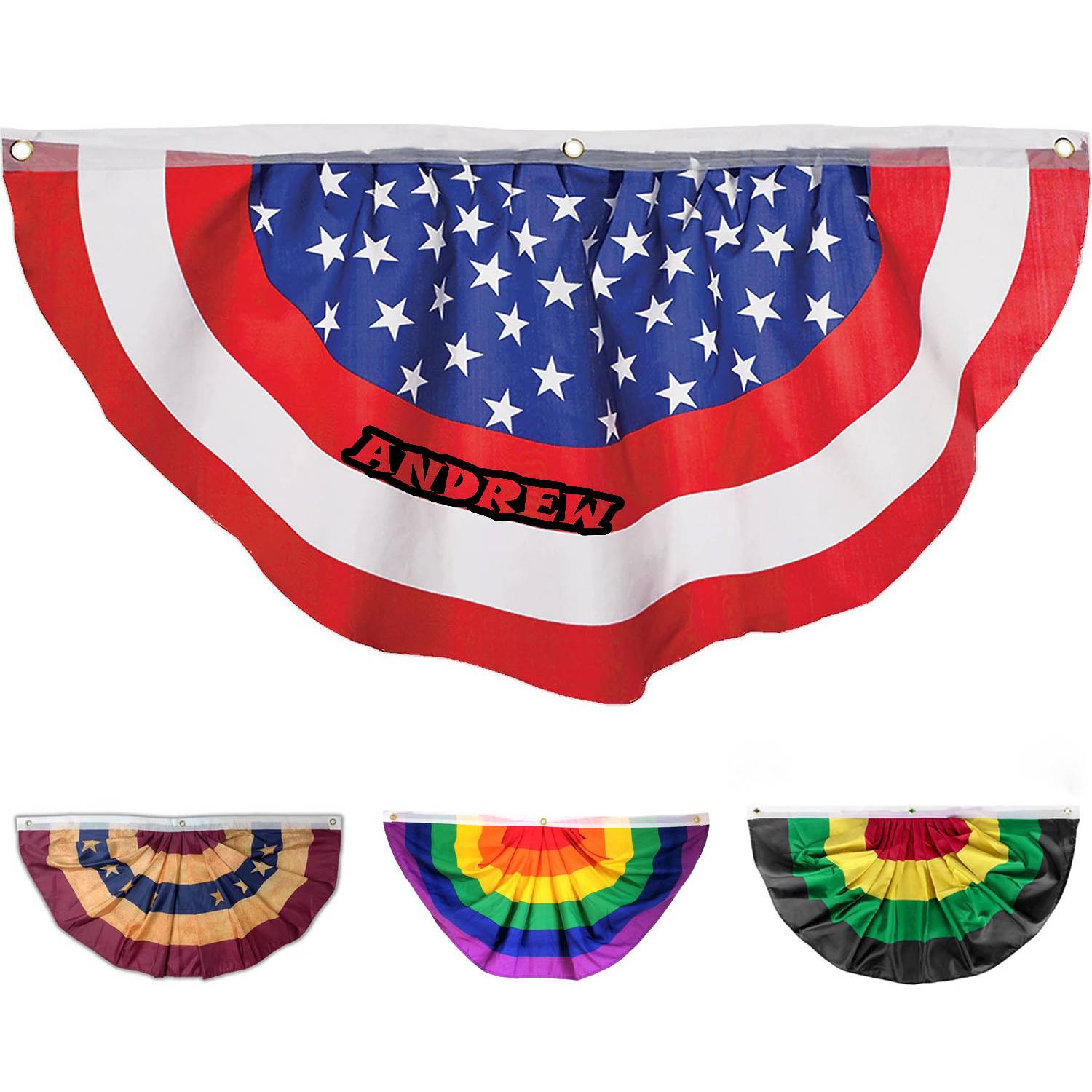 Pleated Fan Rainbow Bunting Support for The Community 3