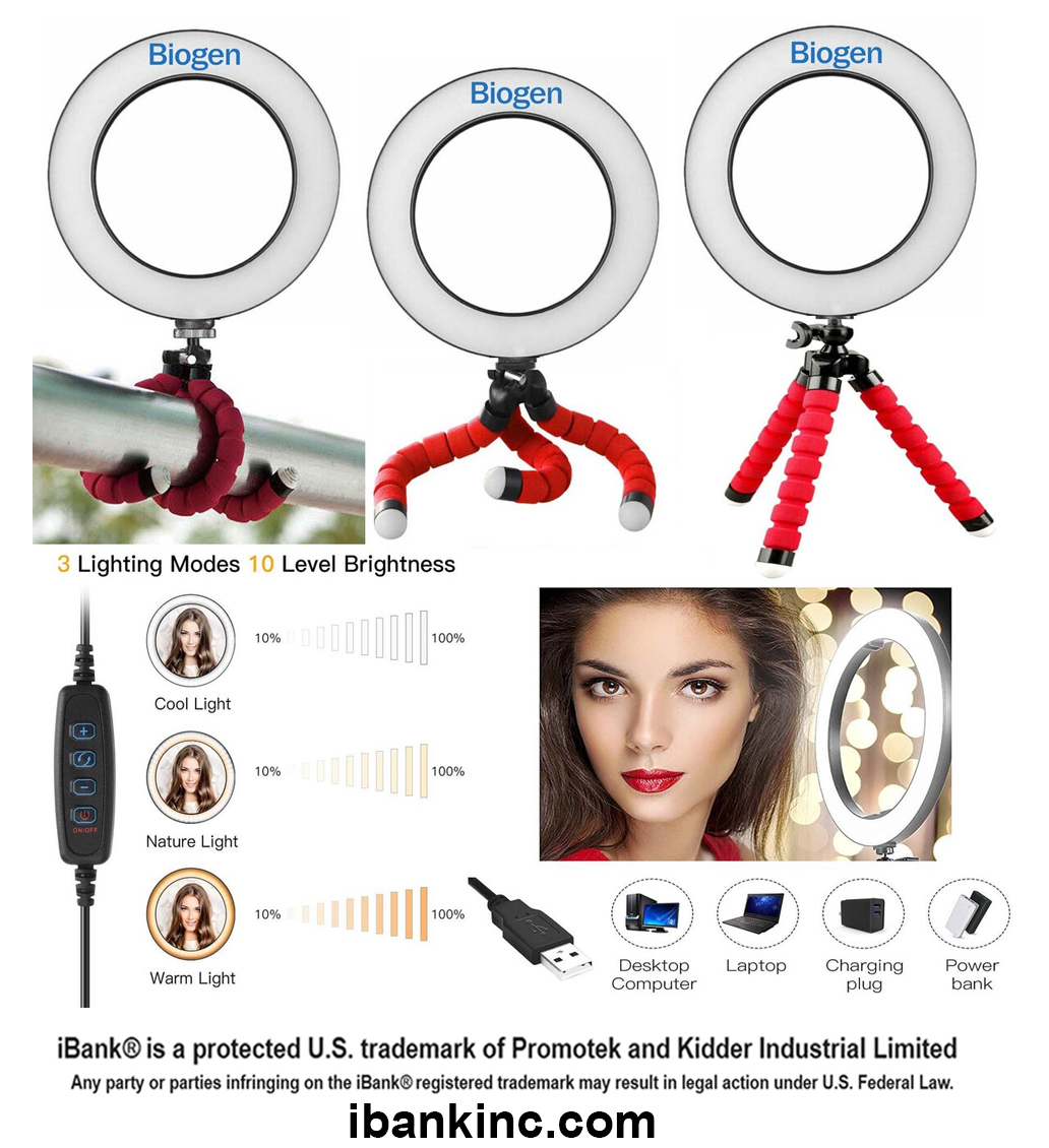 iBank ® 8" Ring Light with Tripod Stand 3