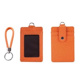 Key Ring PU Leather 2 Pockets Card Holder 5