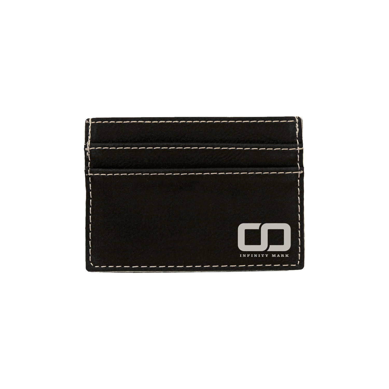 Black/Silver Leatherette Wallet Clip