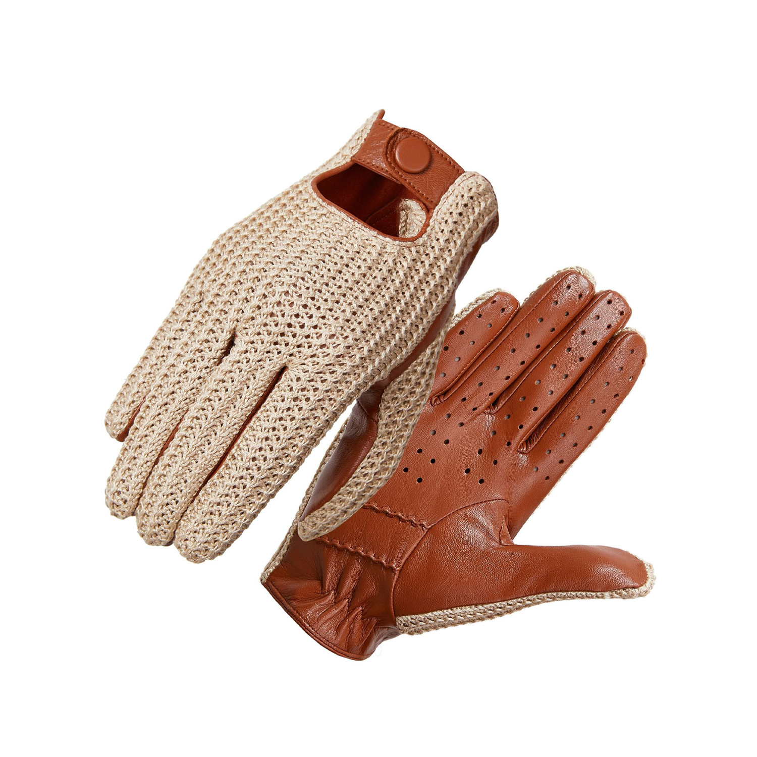 Genuine leather woven anti-slip gloves 4