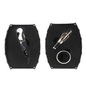 3 In 1 Wine Opener Set With Silver Barrel Shaped Case 7