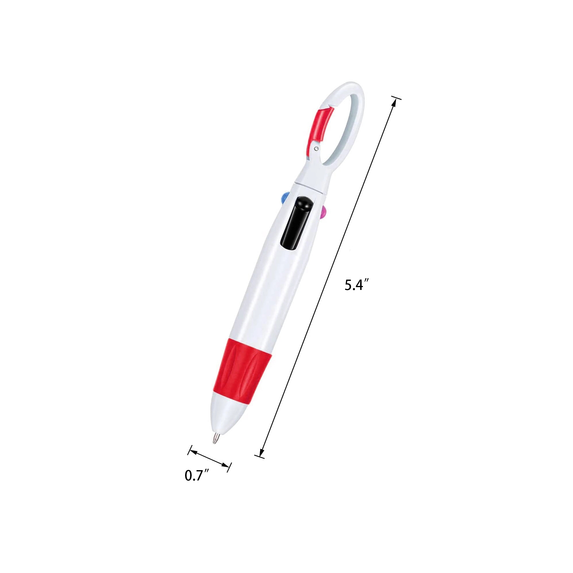Four-color Ballpoint Pen /w Carabiners 4
