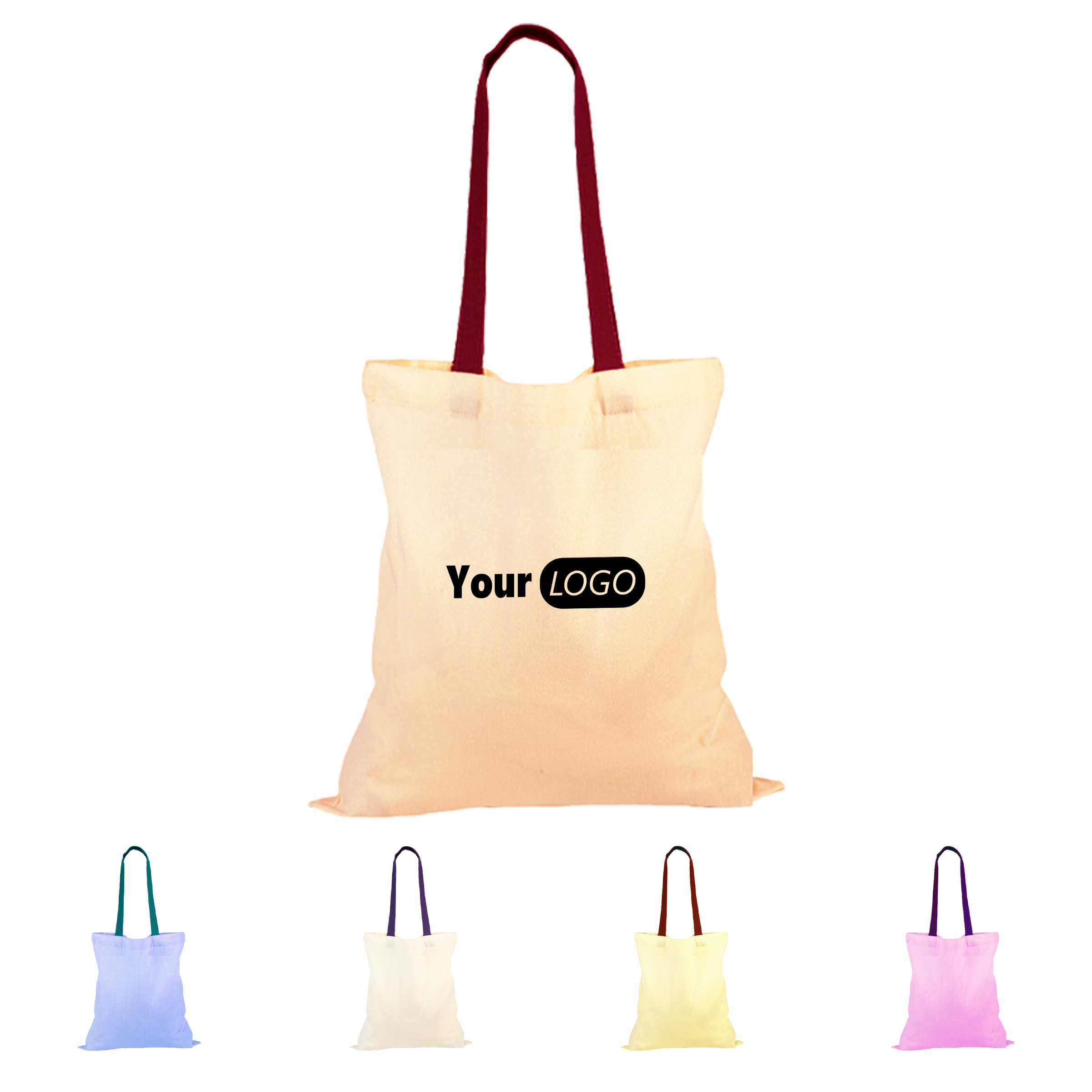 Canvas Customizable Solid Color Tote Bag, custom tote bag with logo imprint 4