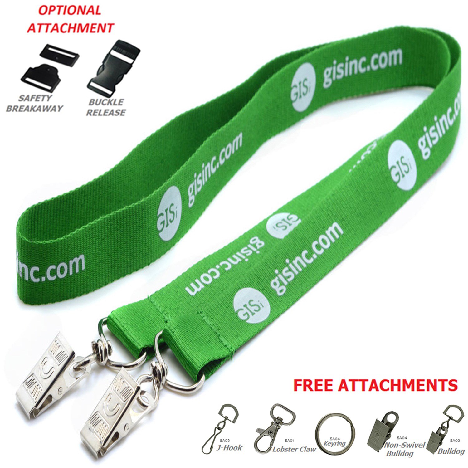 1" Double Ended Polyester Lanyard 1
