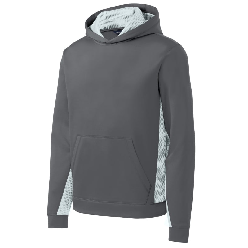 Sport-Tek Youth Sport-Wick CamoHex Fleece Colorblock Hooded Pullover. 9