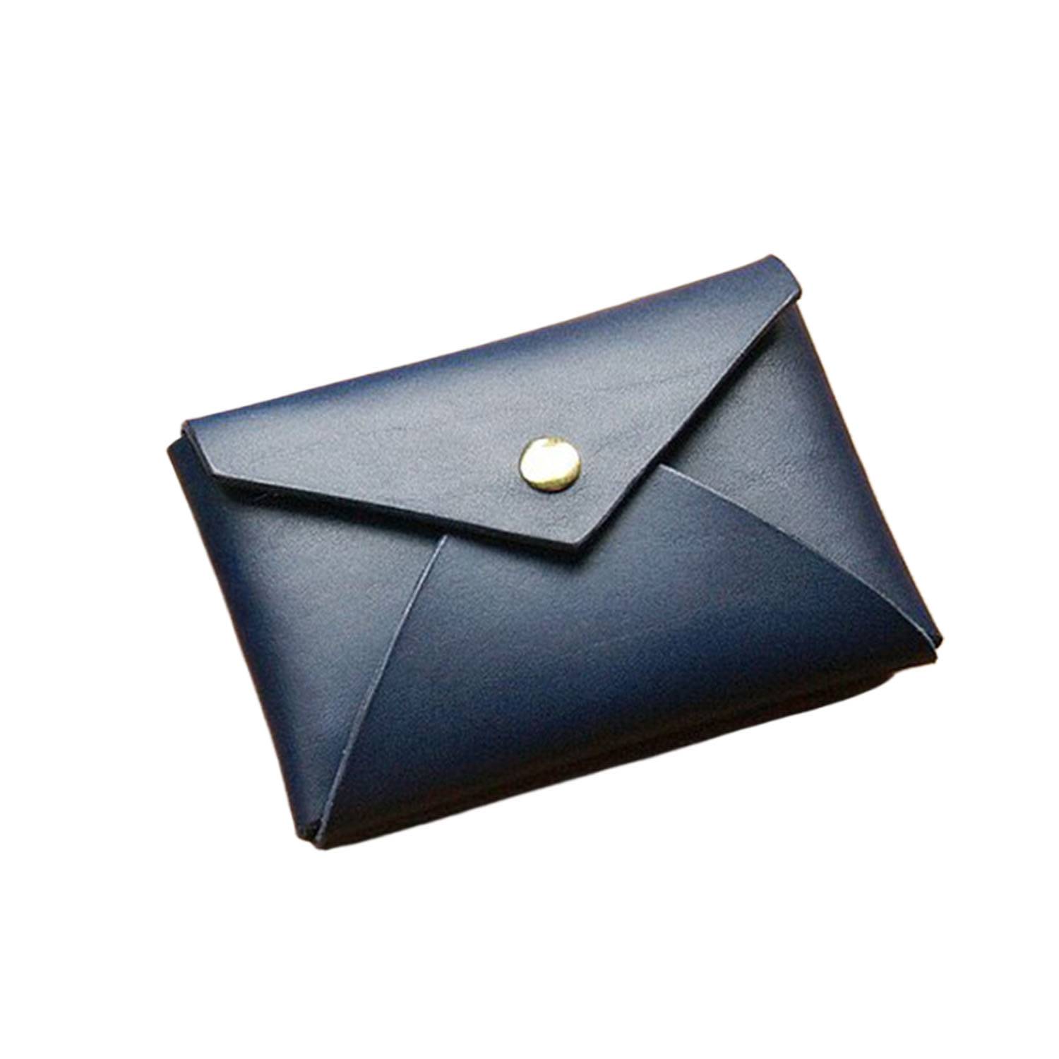Compact PU Leather Business Card Holder Snap Closure 4