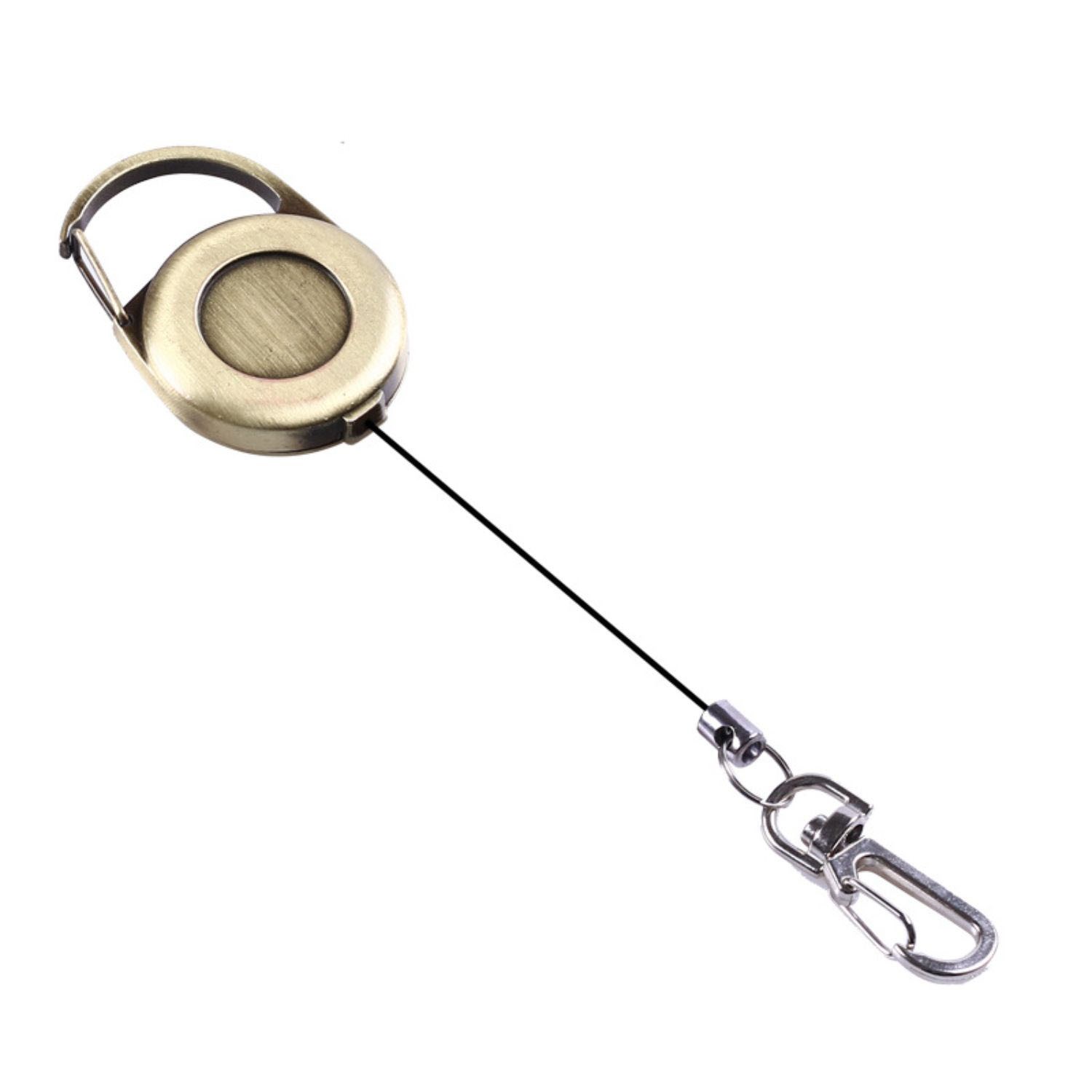 Outdoor Zinc Alloy Round Carabiner Badge Reel w/ Lobster 3